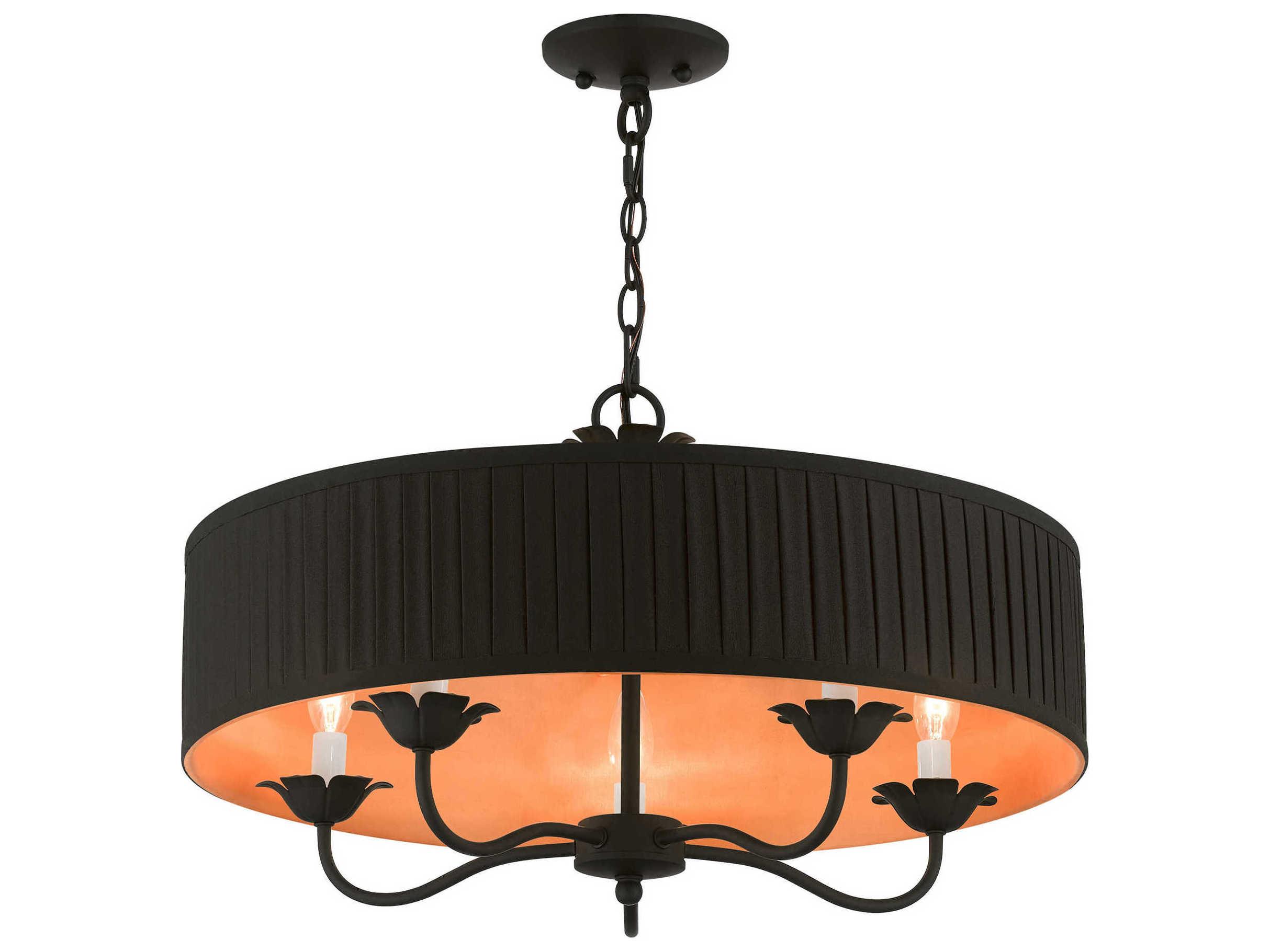 Livex Lighting Harrington 5-Light Black Drum Chandelier