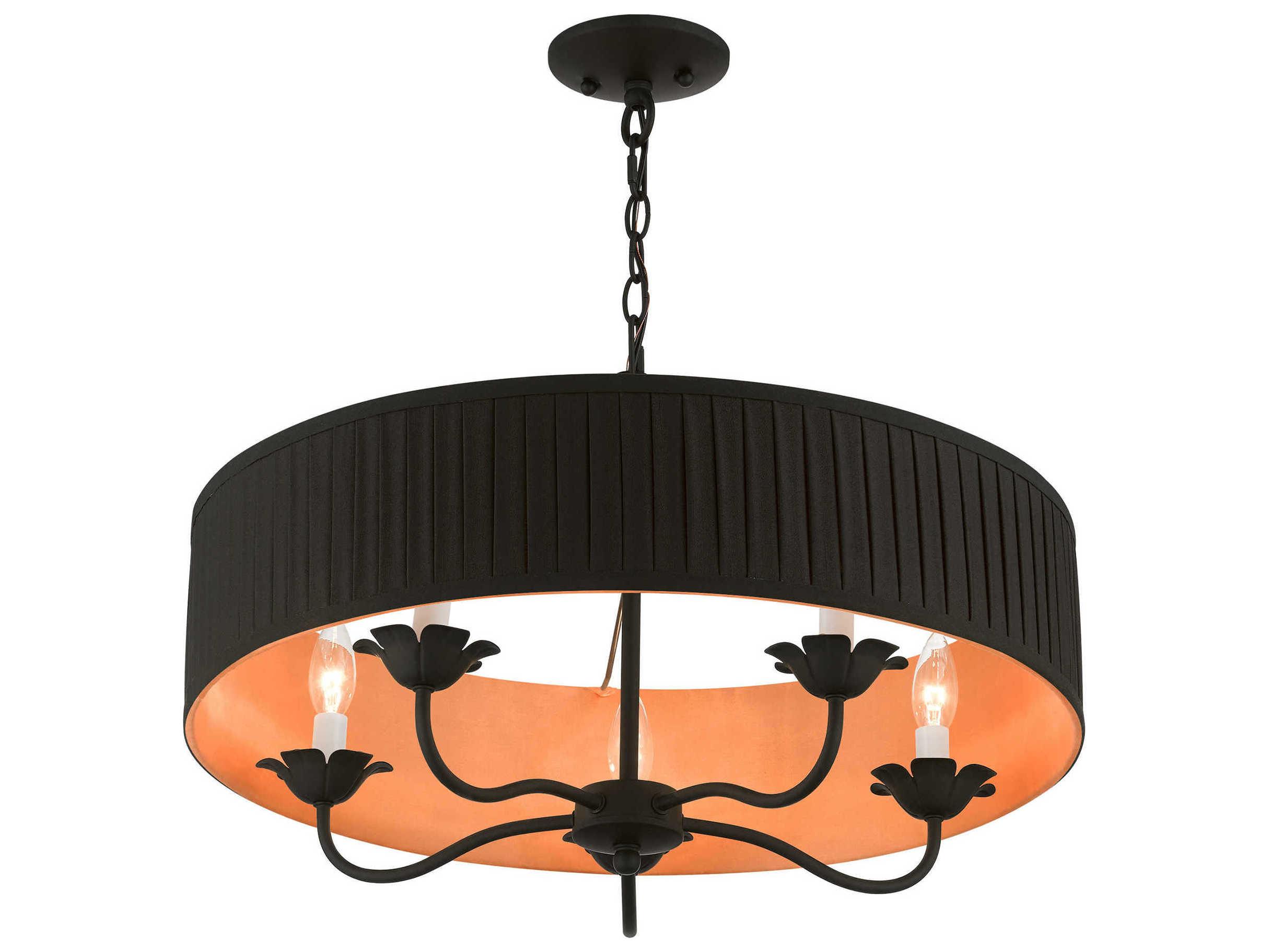 Livex Lighting Harrington 5-Light Black Drum Chandelier