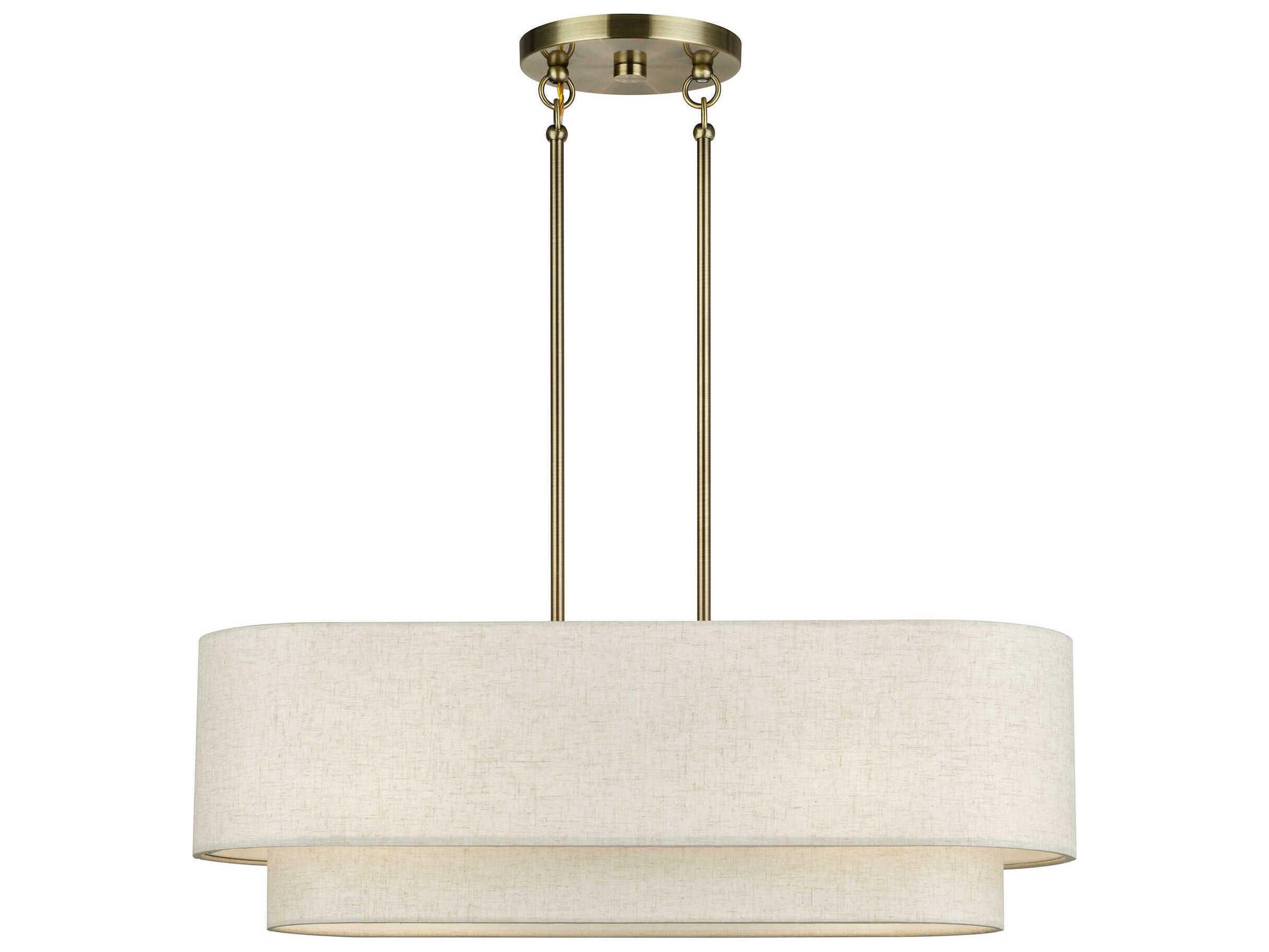 Livex Lighting Manorwood 3-Light Antique Brass Linear Island Pendant
