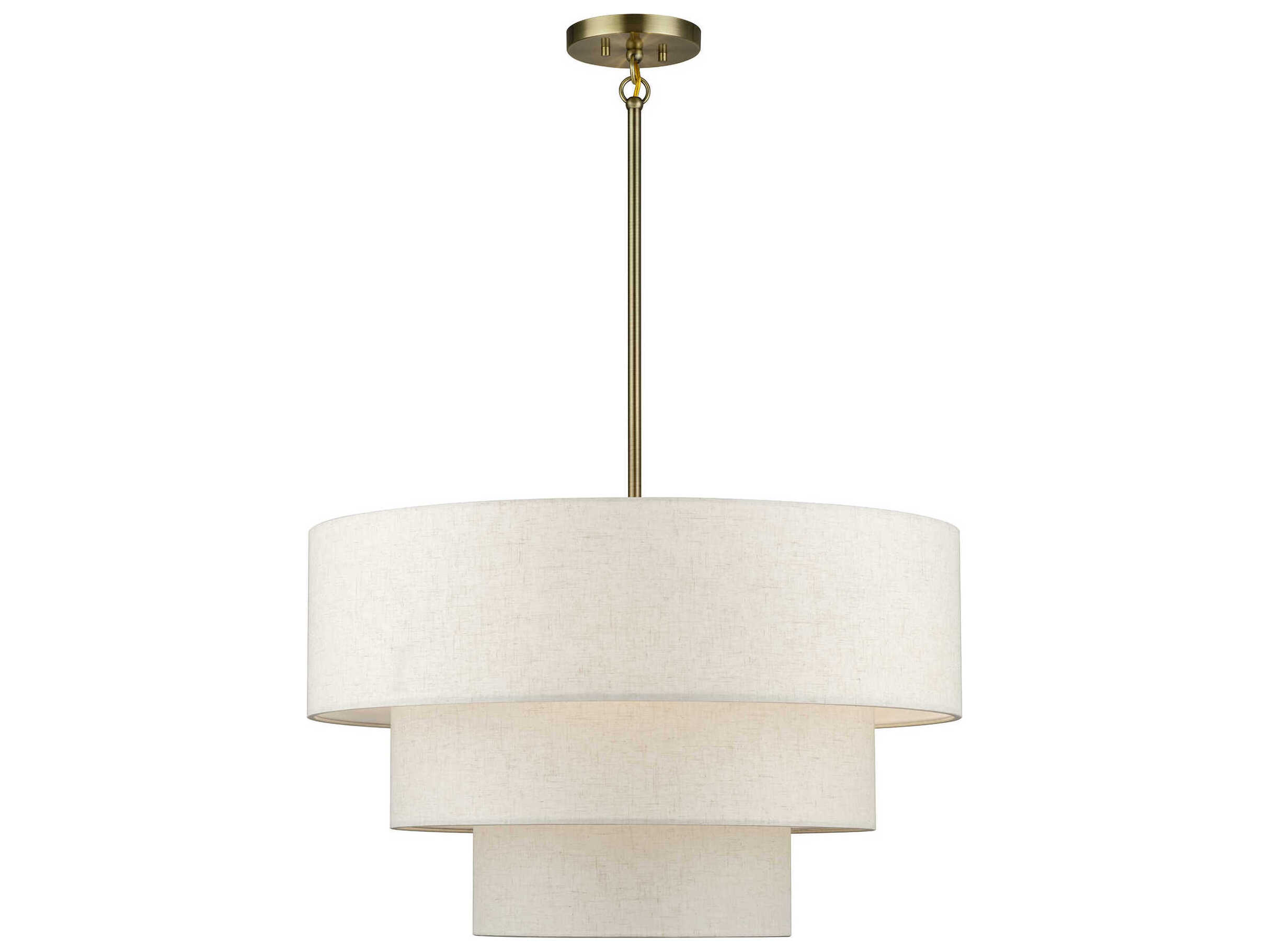 Livex Lighting Manorwood 5-Light Antique Brass Drum Tiered Pendant