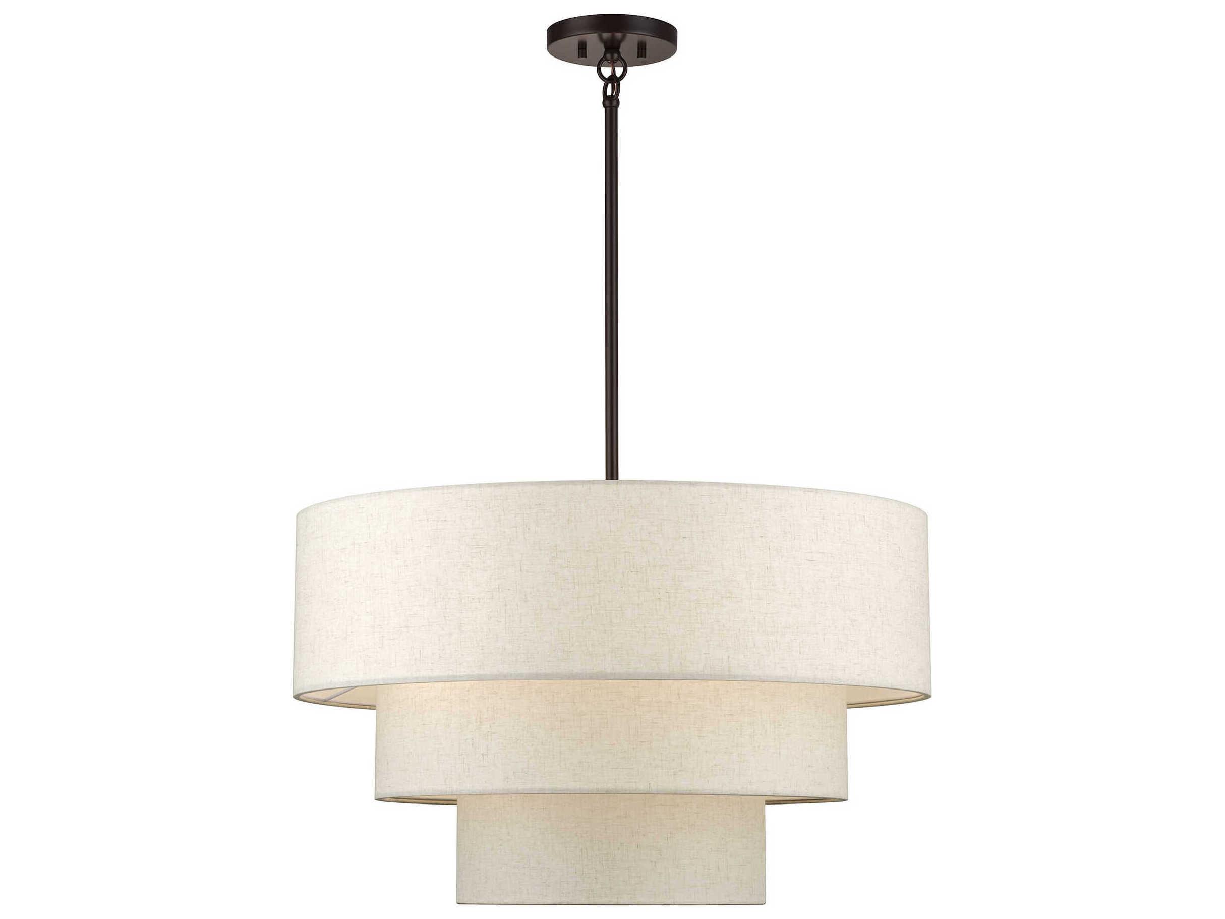 Livex Lighting Manorwood 5-Light English Bronze Drum Tiered Pendant