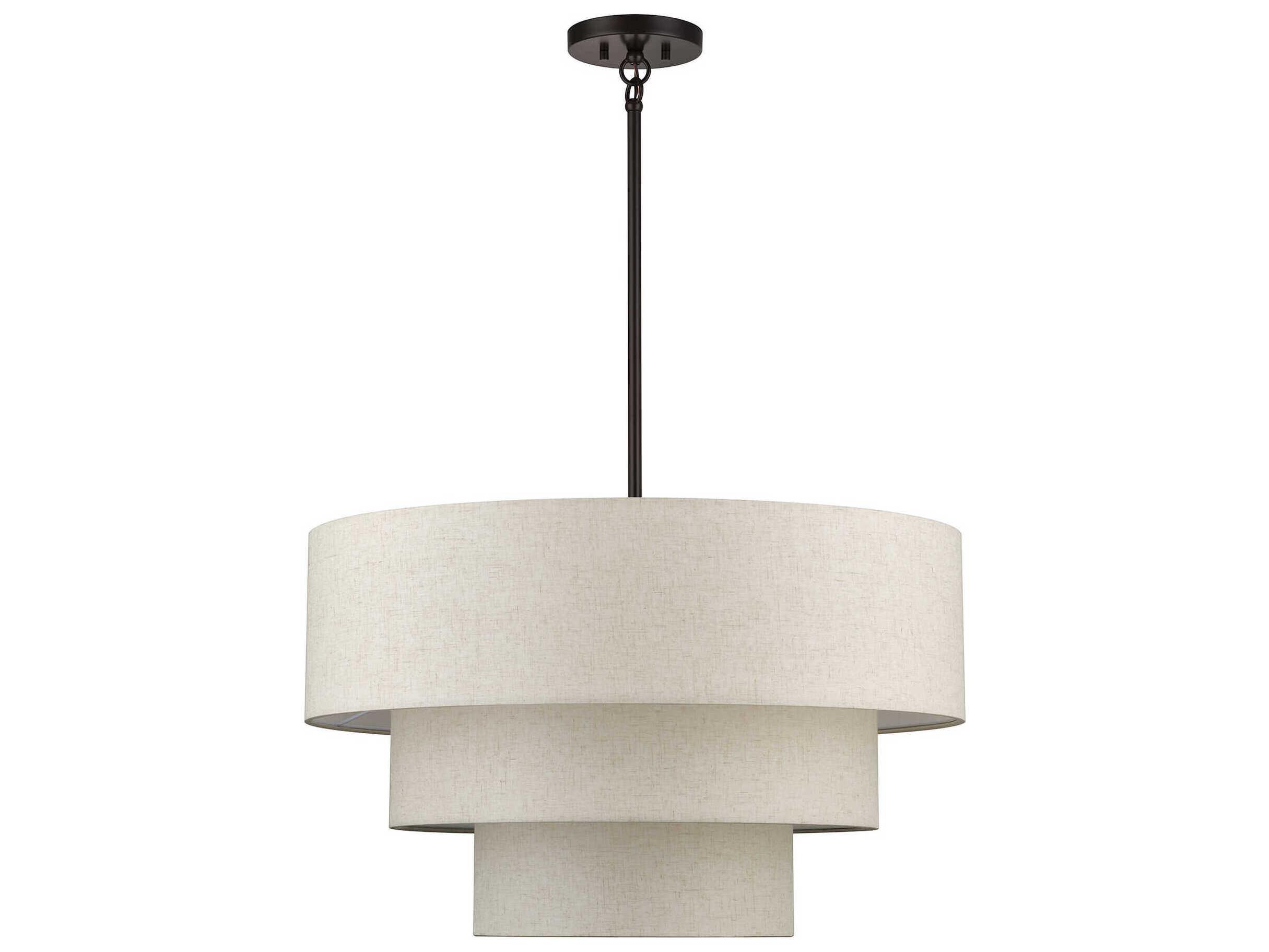 Livex Lighting Manorwood 5-Light English Bronze Drum Tiered Pendant