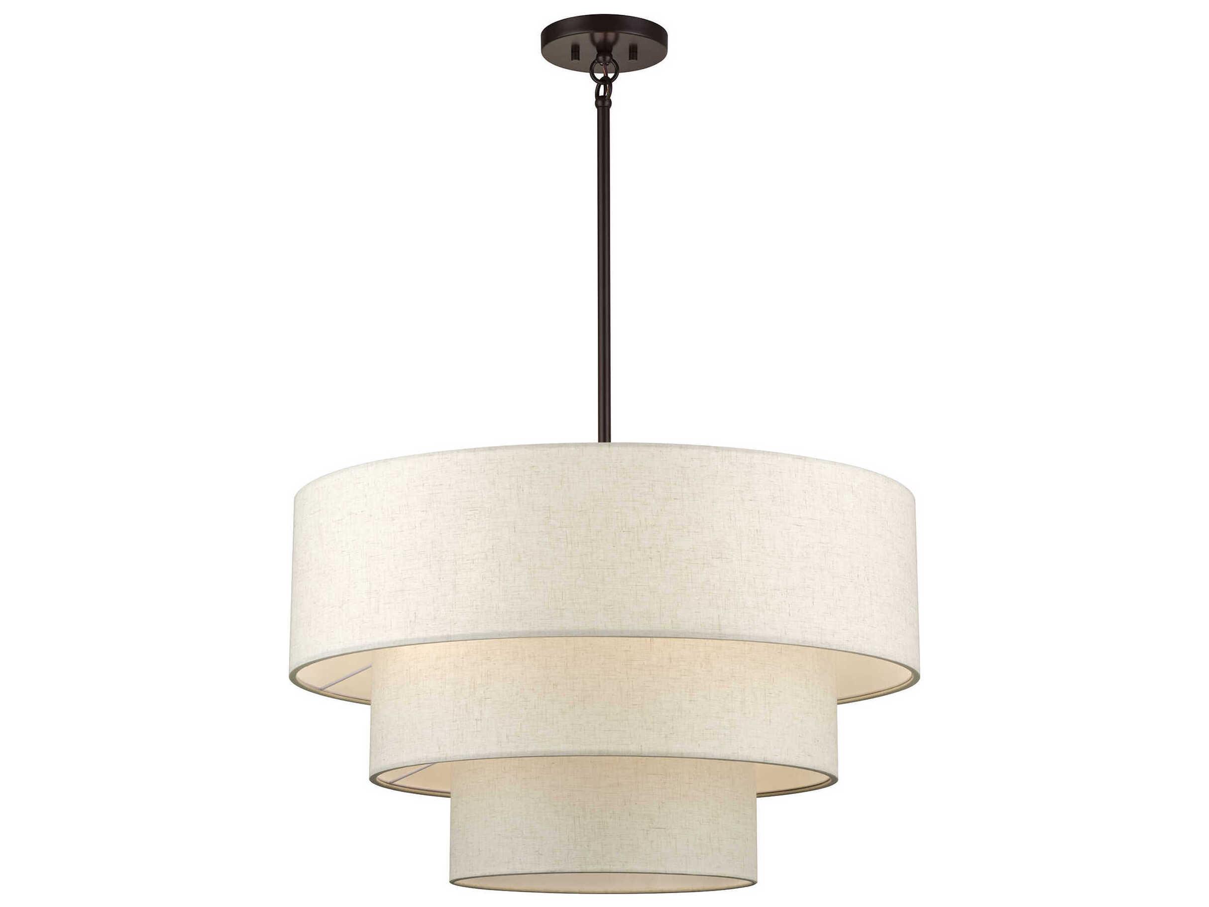 Livex Lighting Manorwood 5-Light English Bronze Drum Tiered Pendant