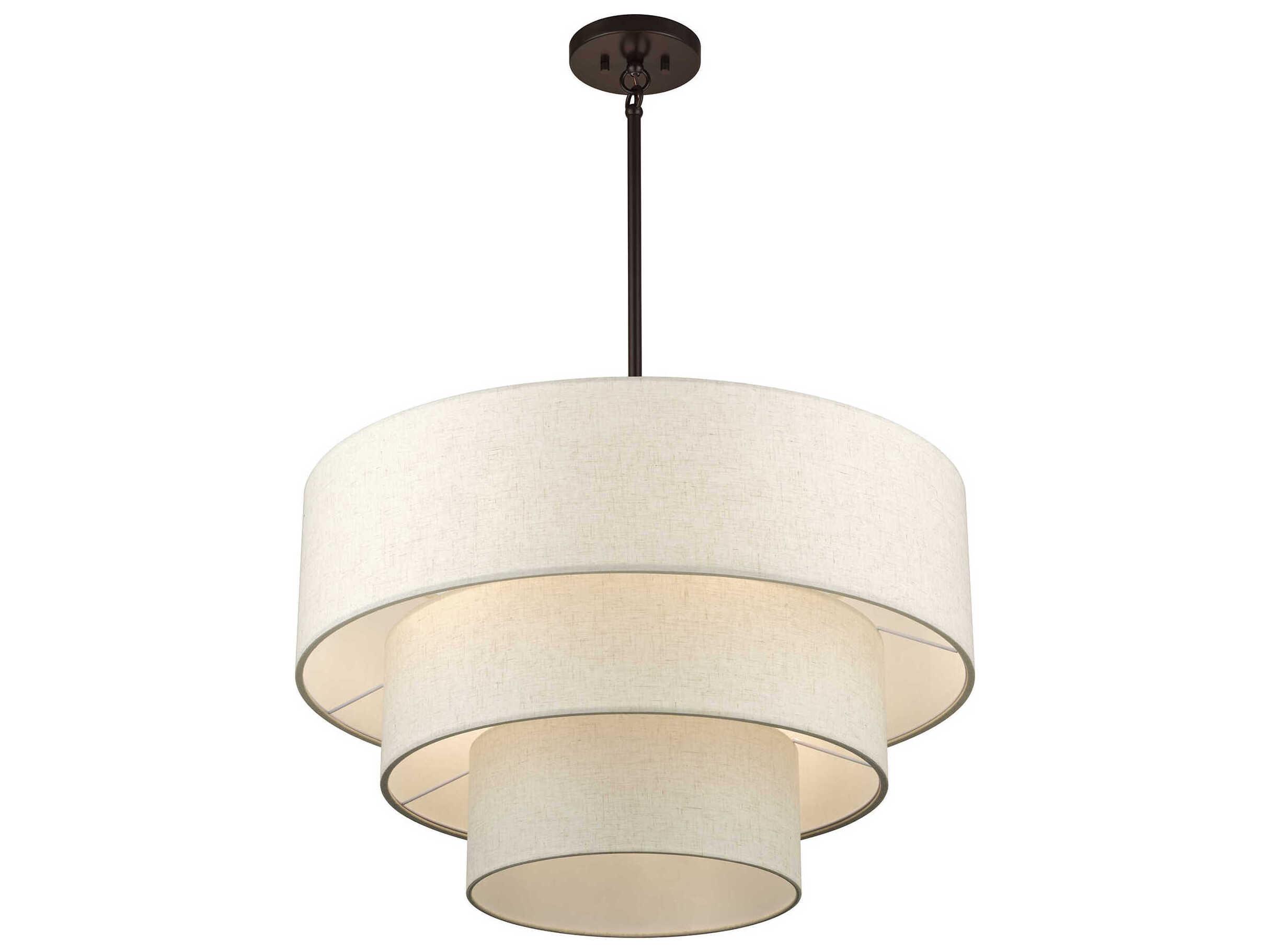 Livex Lighting Manorwood 5-Light English Bronze Drum Tiered Pendant