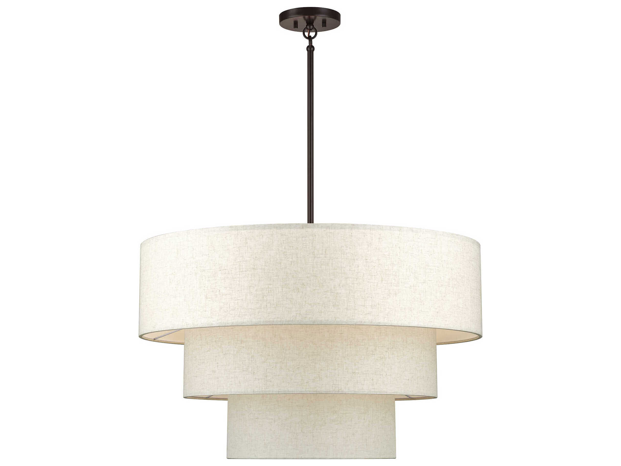 Livex Lighting Manorwood 8-Light English Bronze Drum Tiered Pendant