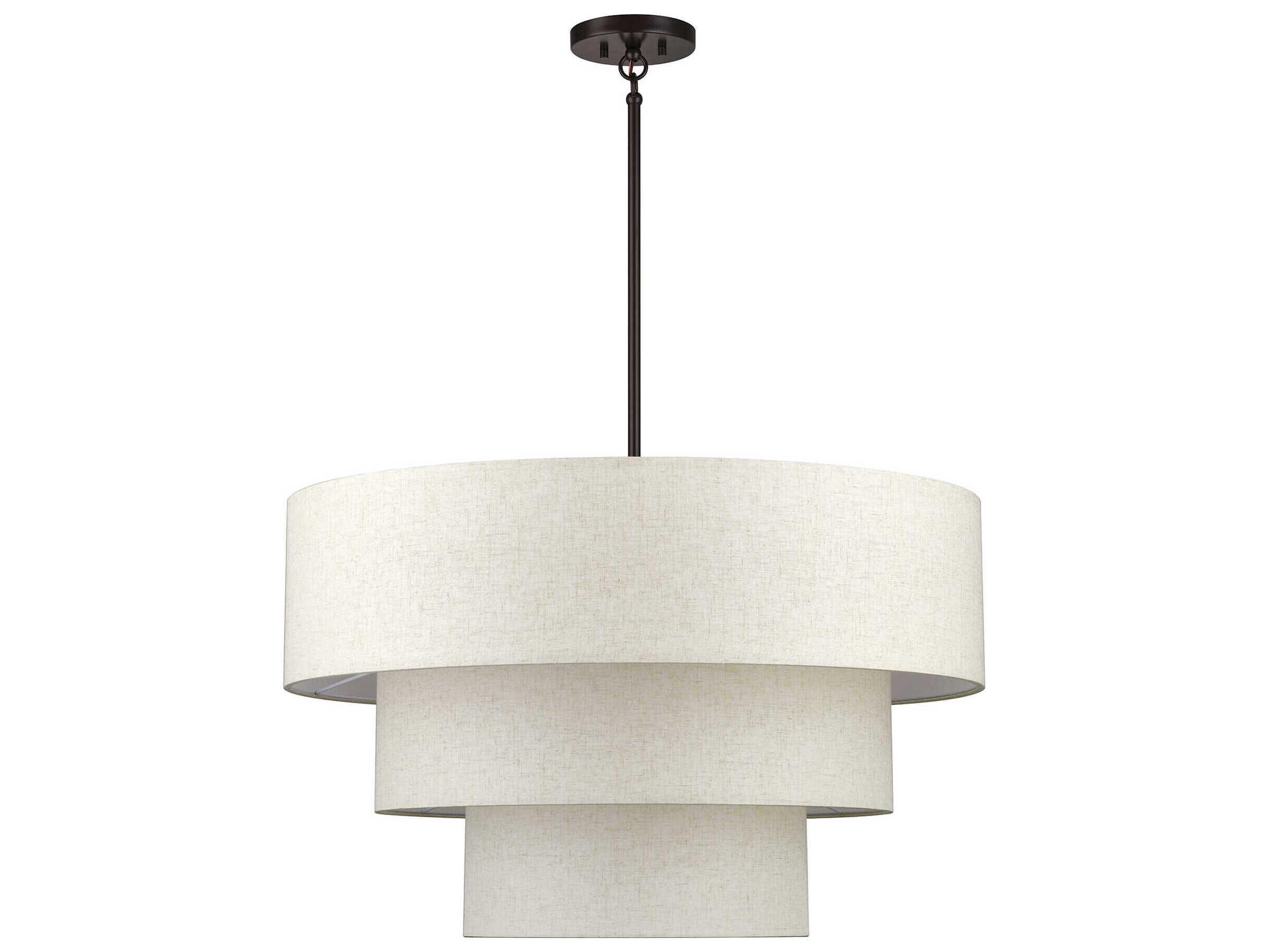 Livex Lighting Manorwood 8-Light English Bronze Drum Tiered Pendant