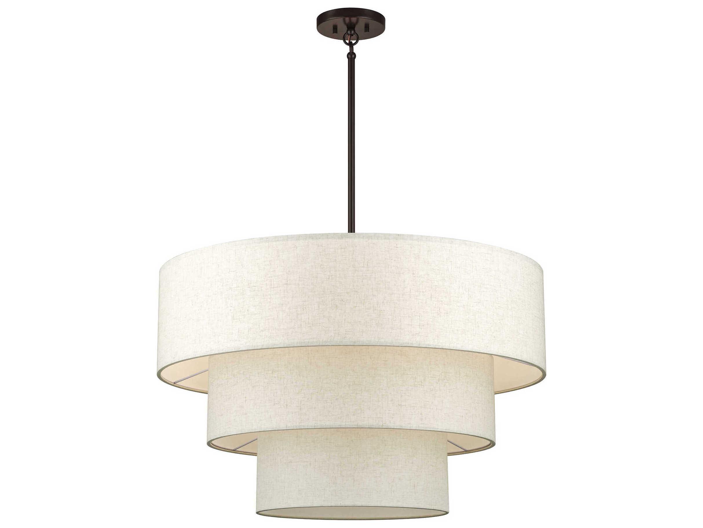 Livex Lighting Manorwood 8-Light English Bronze Drum Tiered Pendant