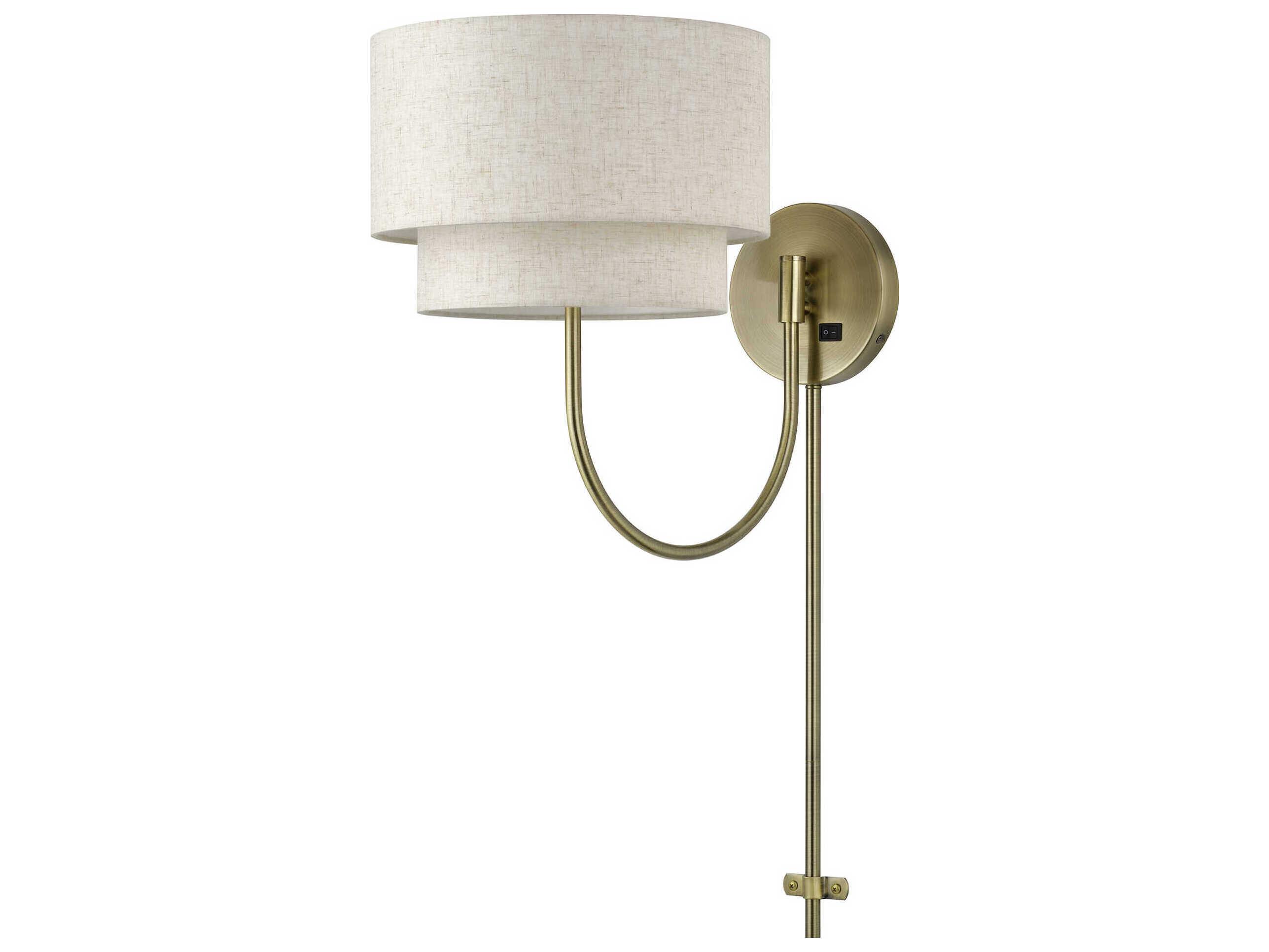 Livex Lighting Manorwood 1-Light Antique Brass Swing Wall Sconce