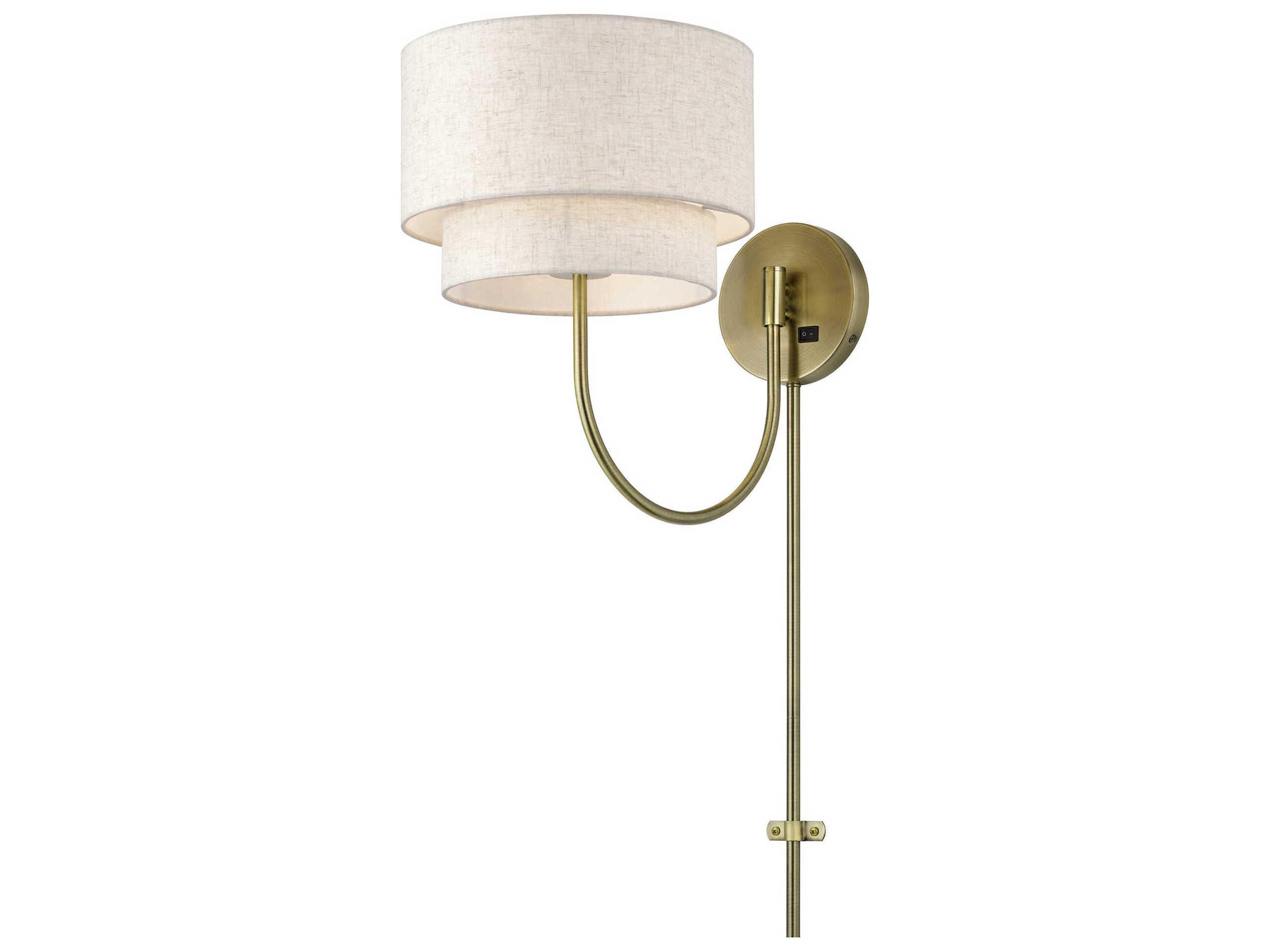 Livex Lighting Manorwood 1-Light Antique Brass Swing Wall Sconce