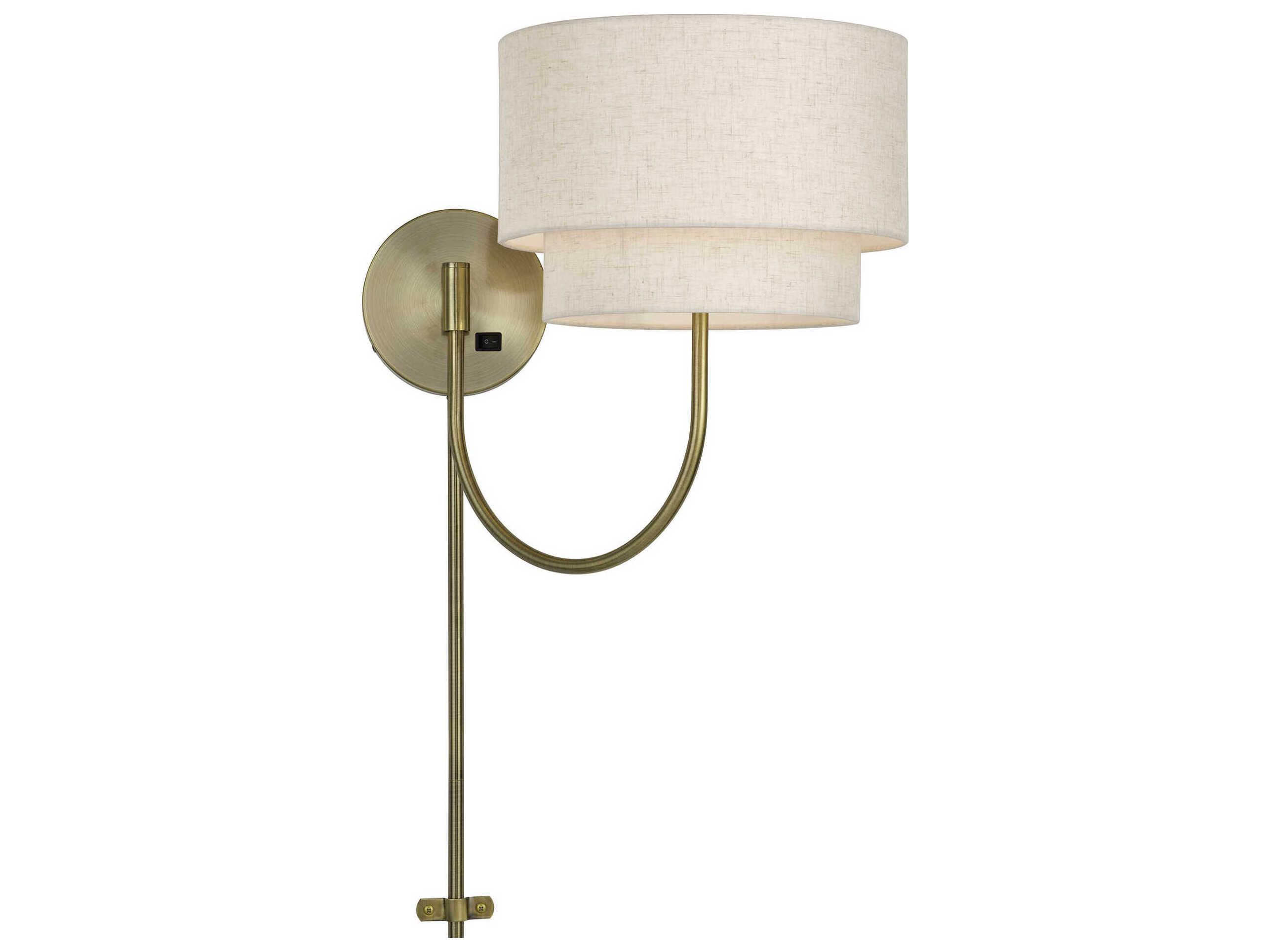 Livex Lighting Manorwood 1-Light Antique Brass Swing Wall Sconce