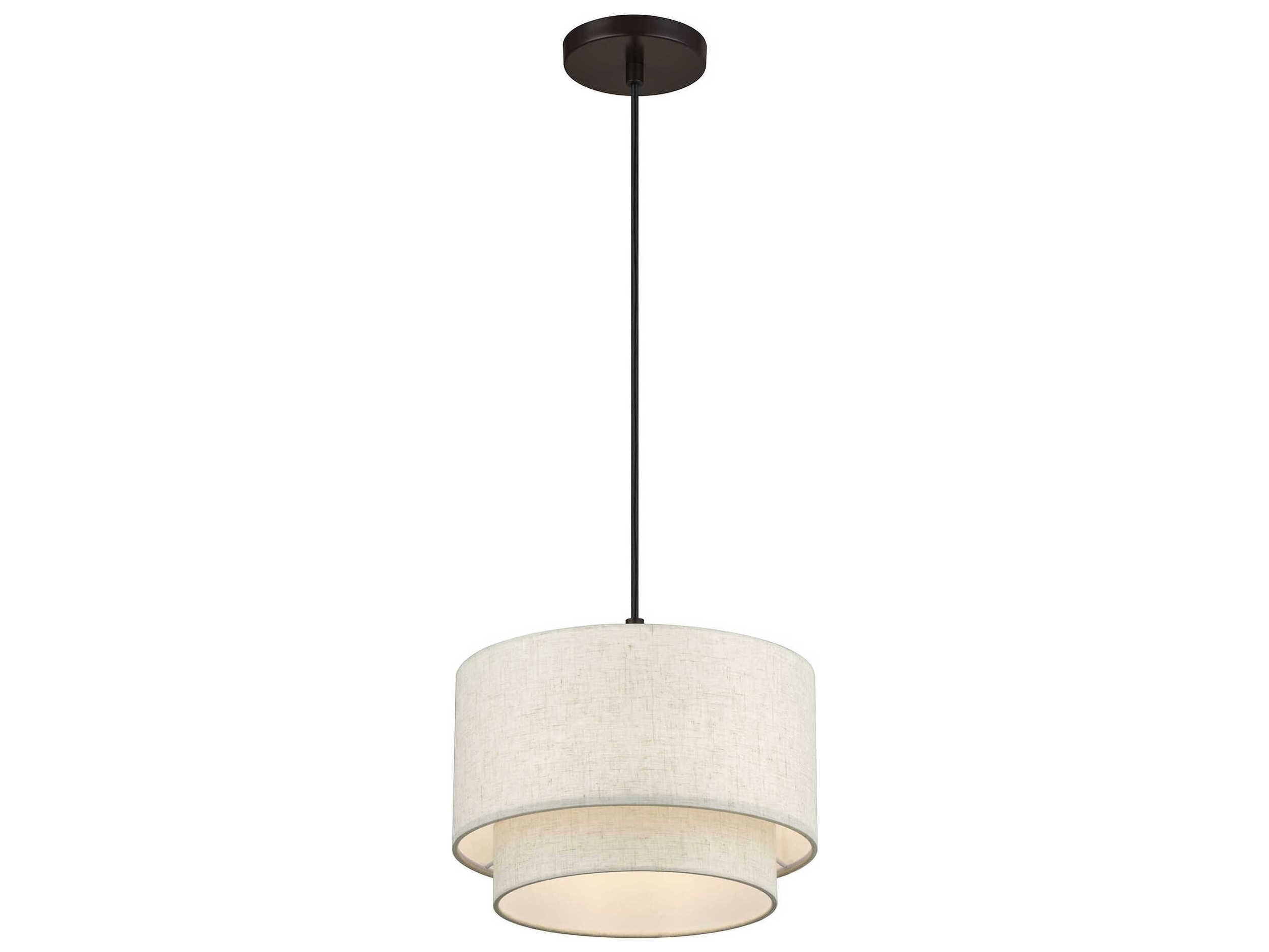 Livex Lighting Manorwood 1-Light English Bronze Drum Mini Pendant