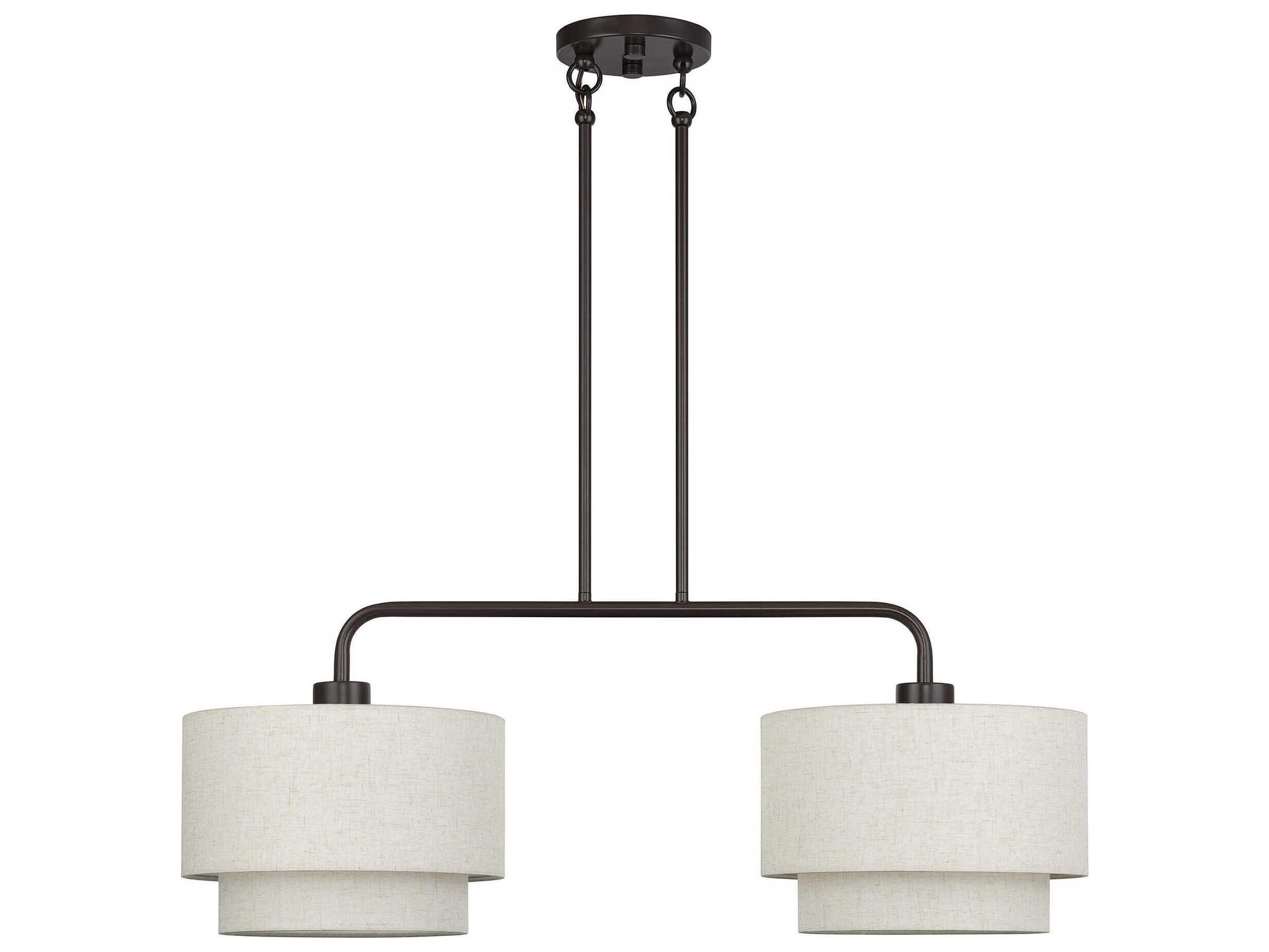 Livex Lighting Manorwood 2-Light English Bronze Drum Island Pendant