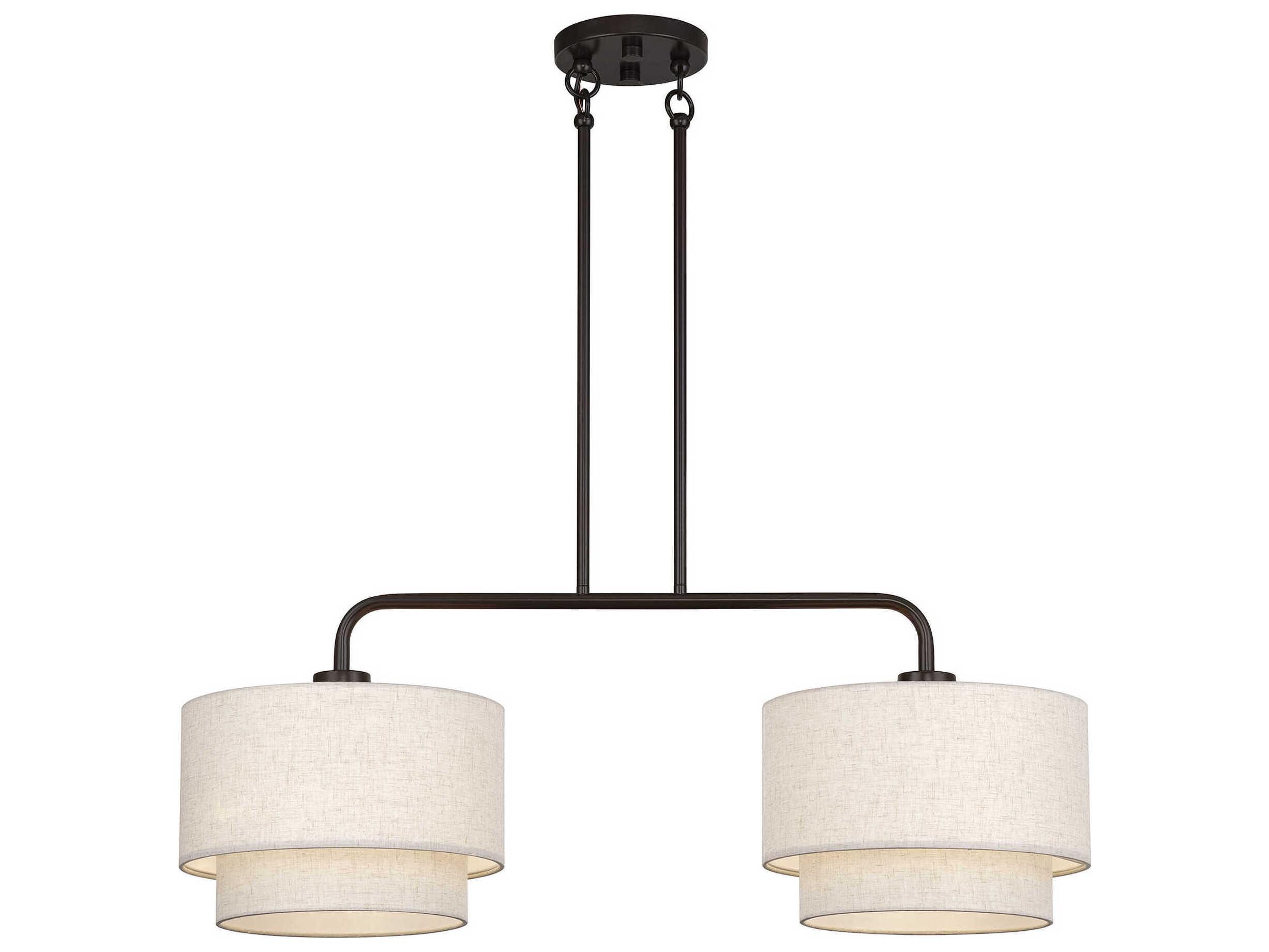 Livex Lighting Manorwood 2-Light English Bronze Drum Island Pendant