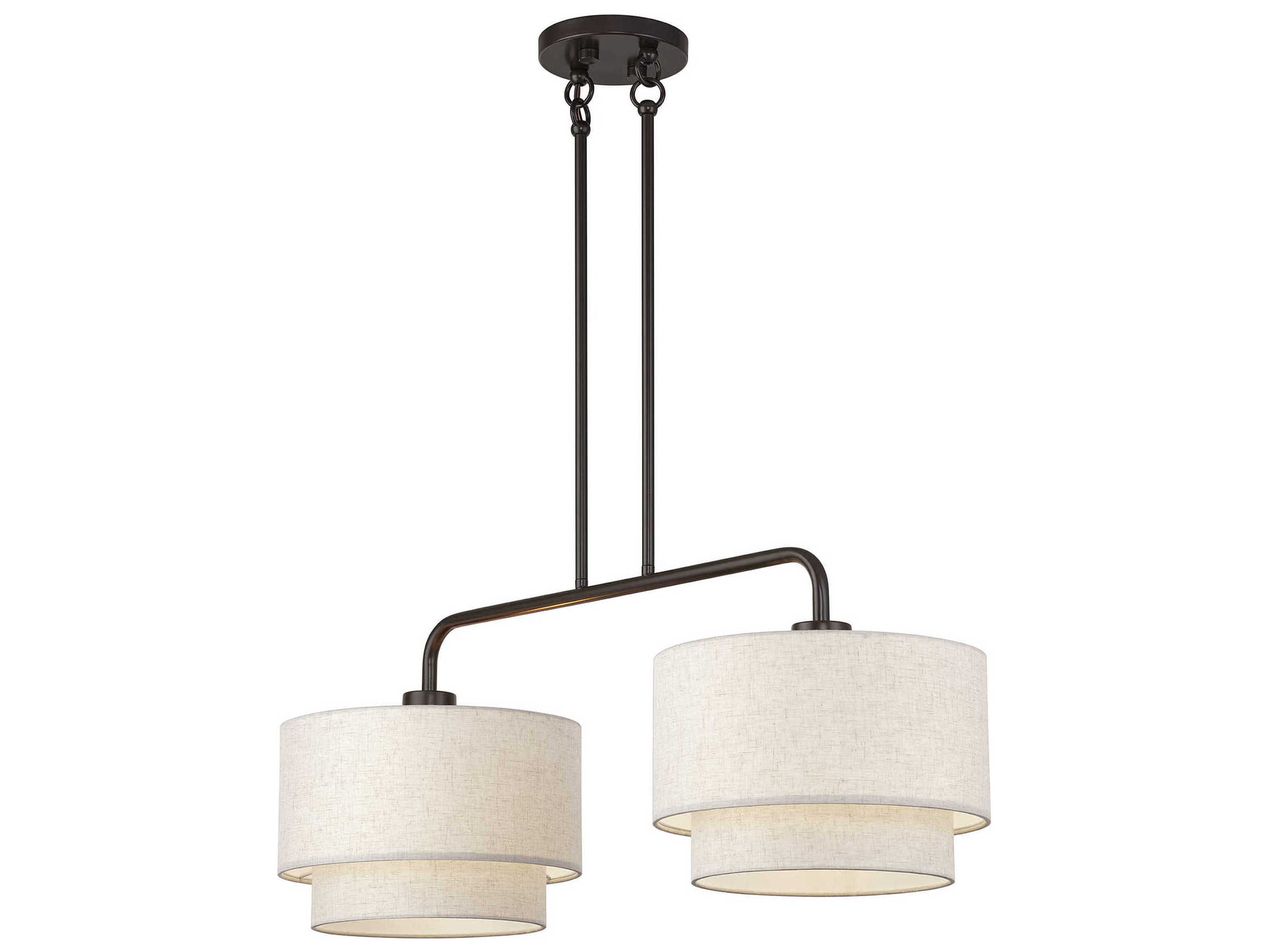 Livex Lighting Manorwood 2-Light English Bronze Drum Island Pendant