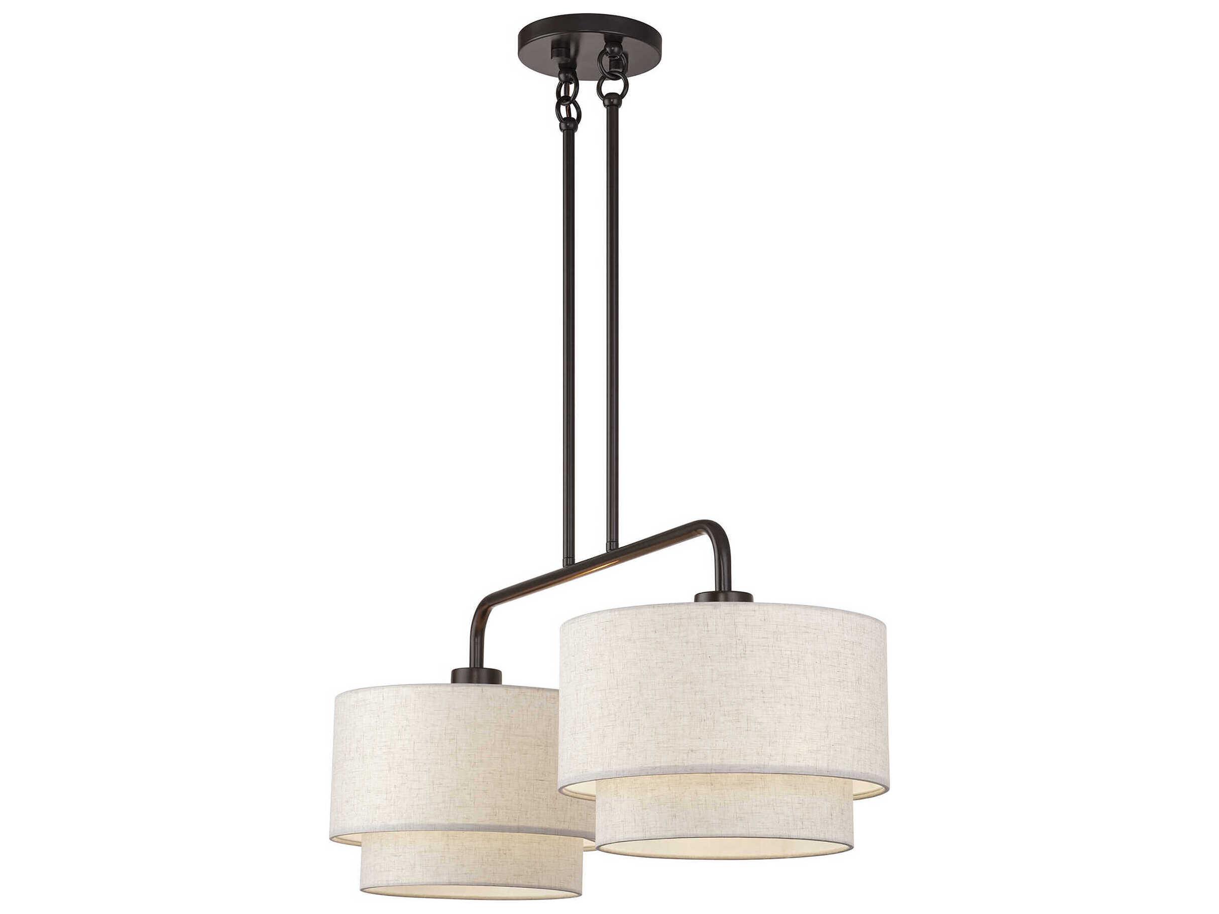 Livex Lighting Manorwood 2-Light English Bronze Drum Island Pendant