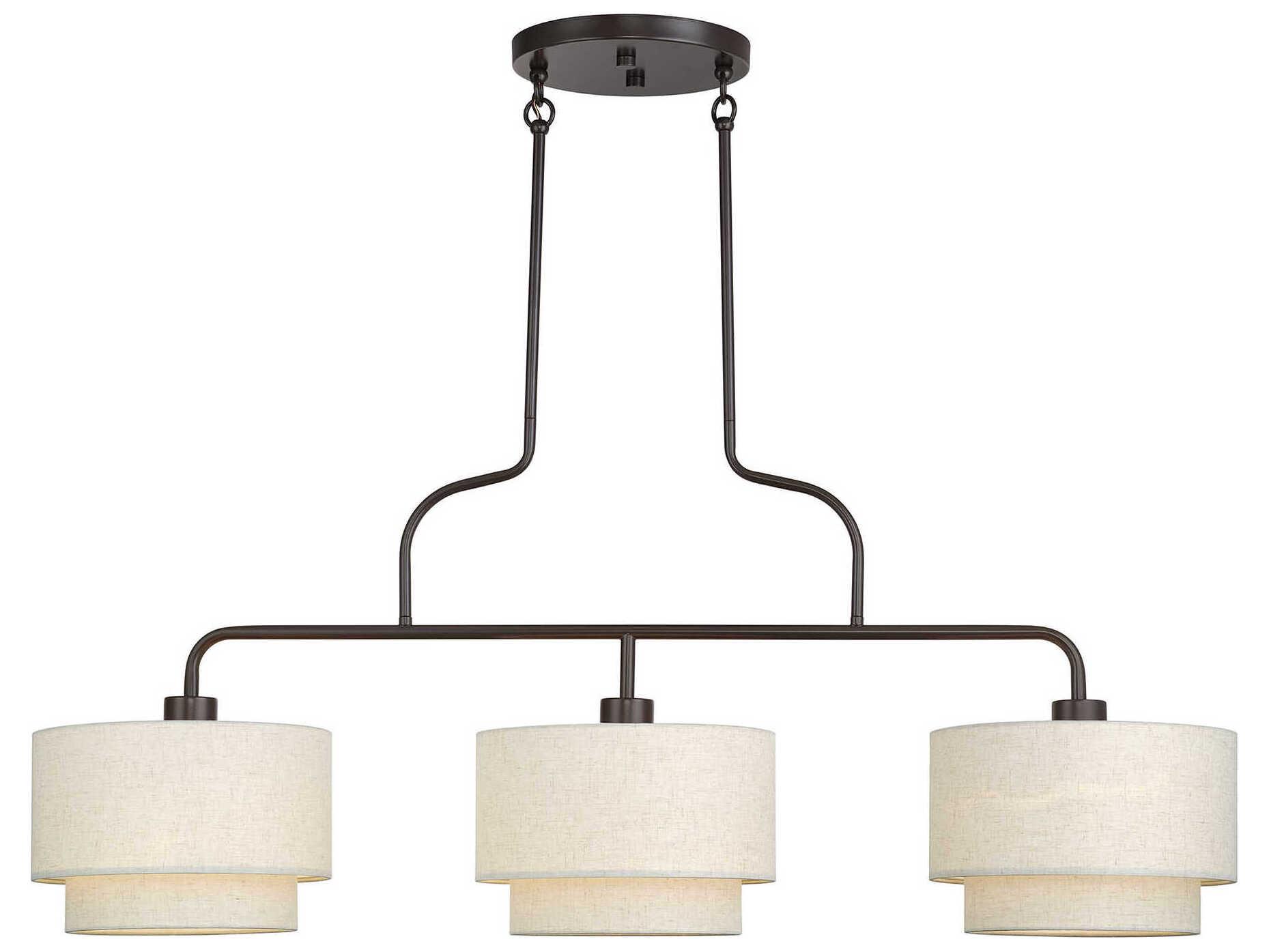 Livex Lighting Manorwood 3-Light English Bronze Drum Island Pendant