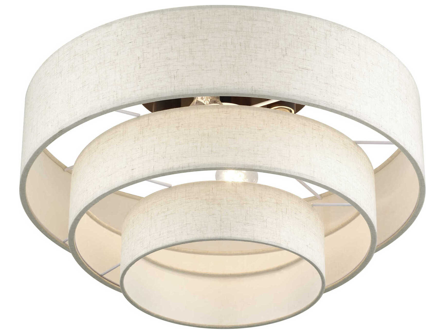 Livex Lighting Manorwood 4-Light English Bronze Drum Semi Flush Mount