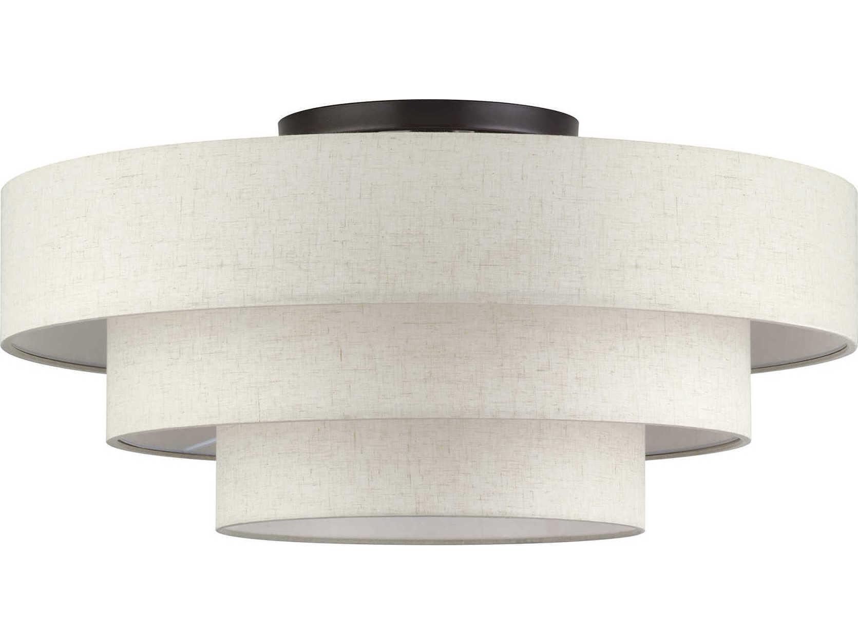 Livex Lighting Manorwood 5-Light English Bronze Drum Semi Flush Mount