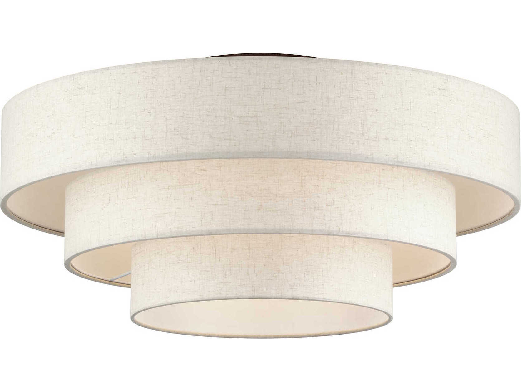 Livex Lighting Manorwood 5-Light English Bronze Drum Semi Flush Mount