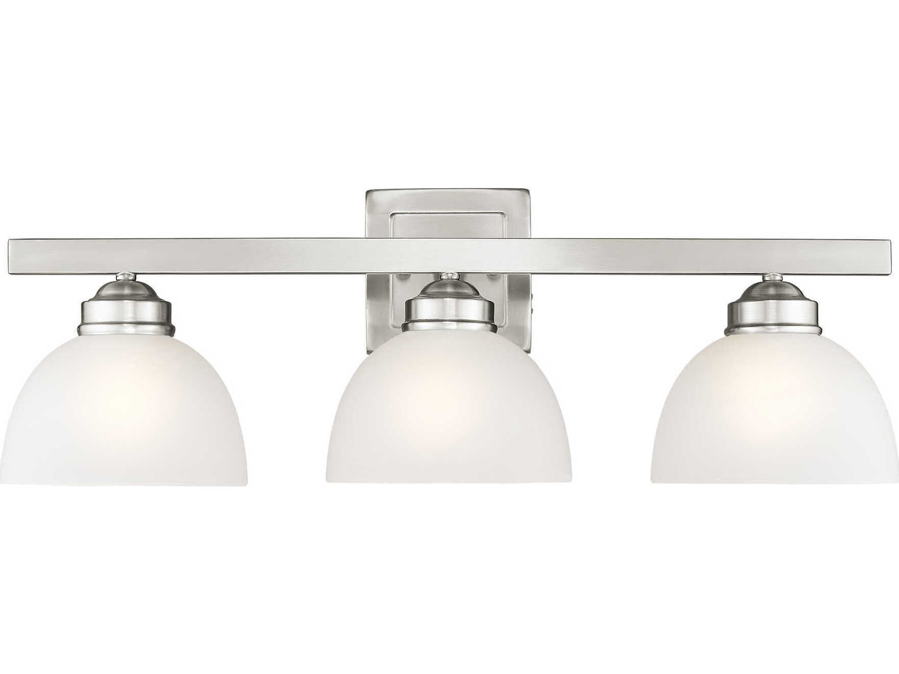 Livex Lighting Somerset 3-Light Brushed Nickel Glass Vanity Light