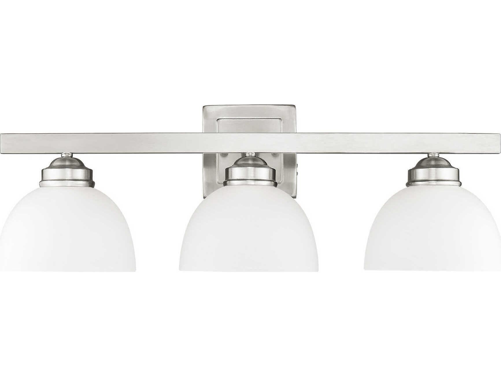 Livex Lighting Somerset 3-Light Brushed Nickel Glass Vanity Light