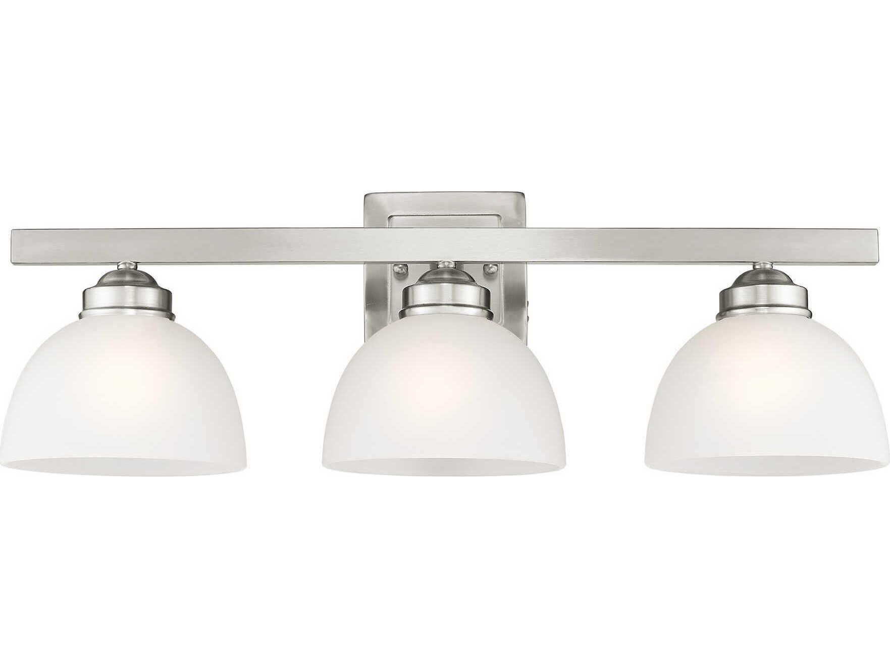 Livex Lighting Somerset 3-Light Brushed Nickel Glass Vanity Light