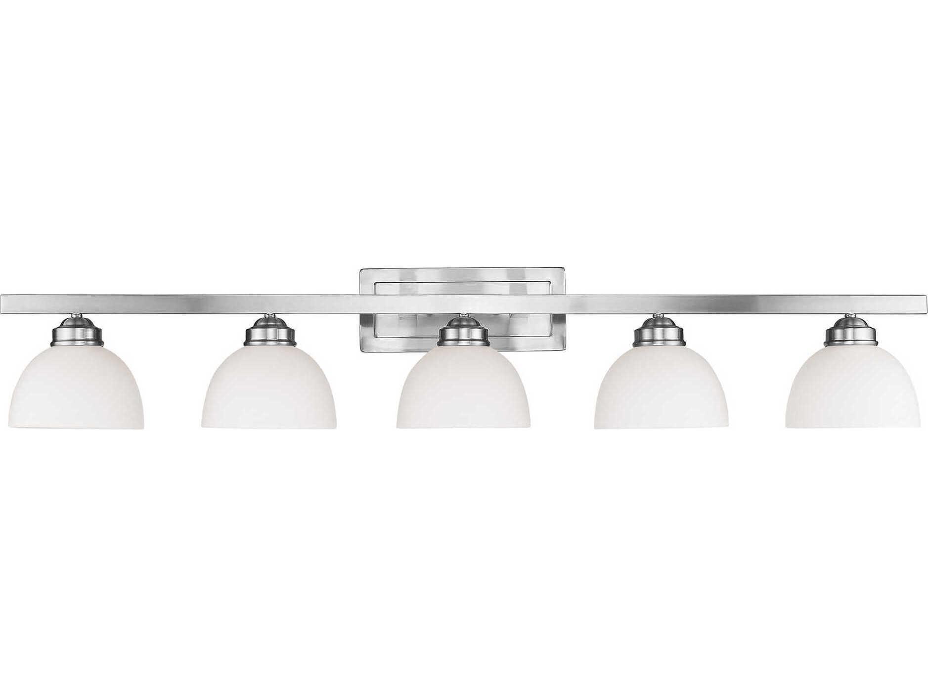 Livex Lighting Somerset 5-Light Brushed Nickel Glass Vanity Light