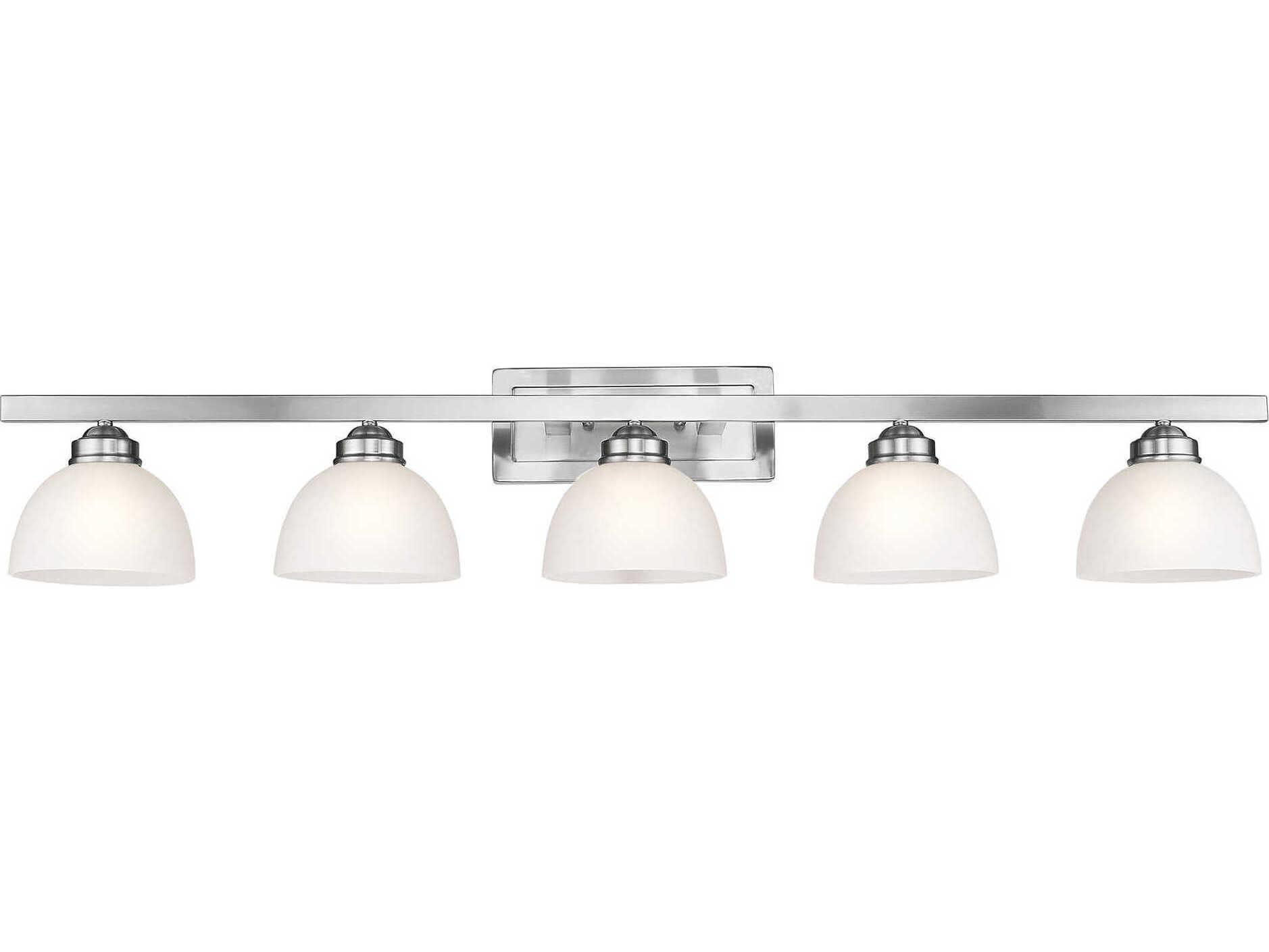 Livex Lighting Somerset 5-Light Brushed Nickel Glass Vanity Light