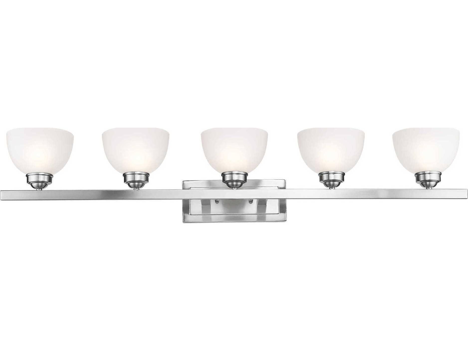 Livex Lighting Somerset 5-Light Brushed Nickel Glass Vanity Light