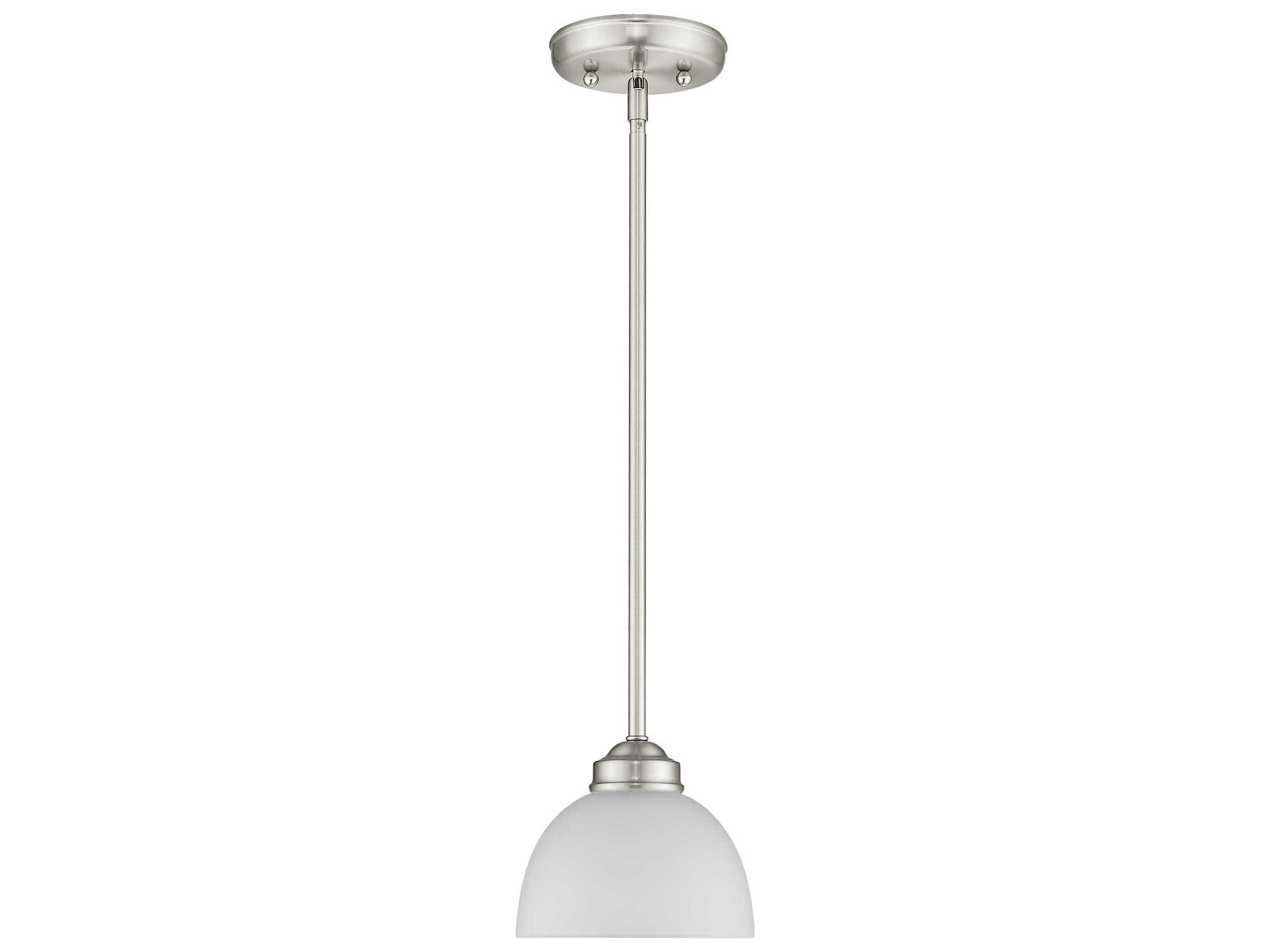 Livex Lighting Somerset 1-Light Brushed Nickel Glass Dome Mini Pendant