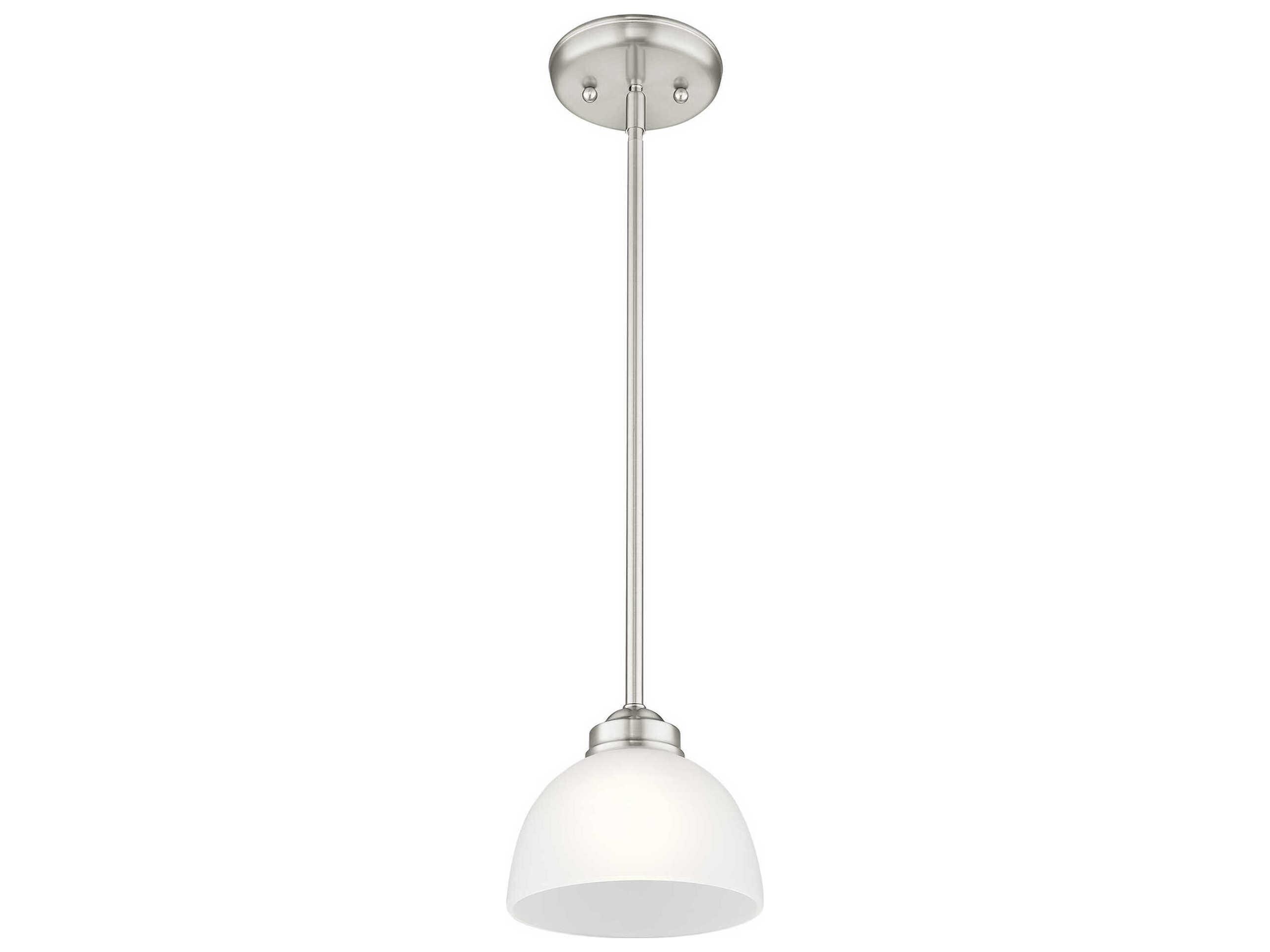Livex Lighting Somerset 1-Light Brushed Nickel Glass Dome Mini Pendant