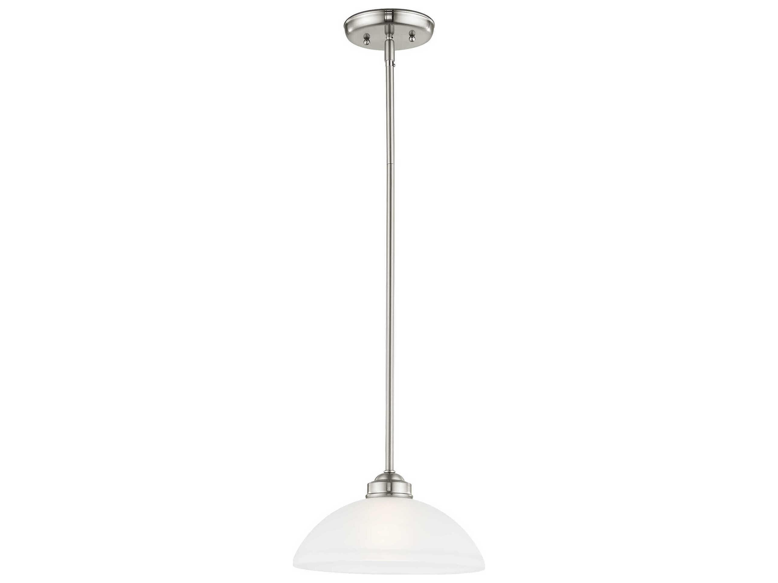 Livex Lighting Somerset 1-Light Brushed Nickel Glass Dome Mini Pendant