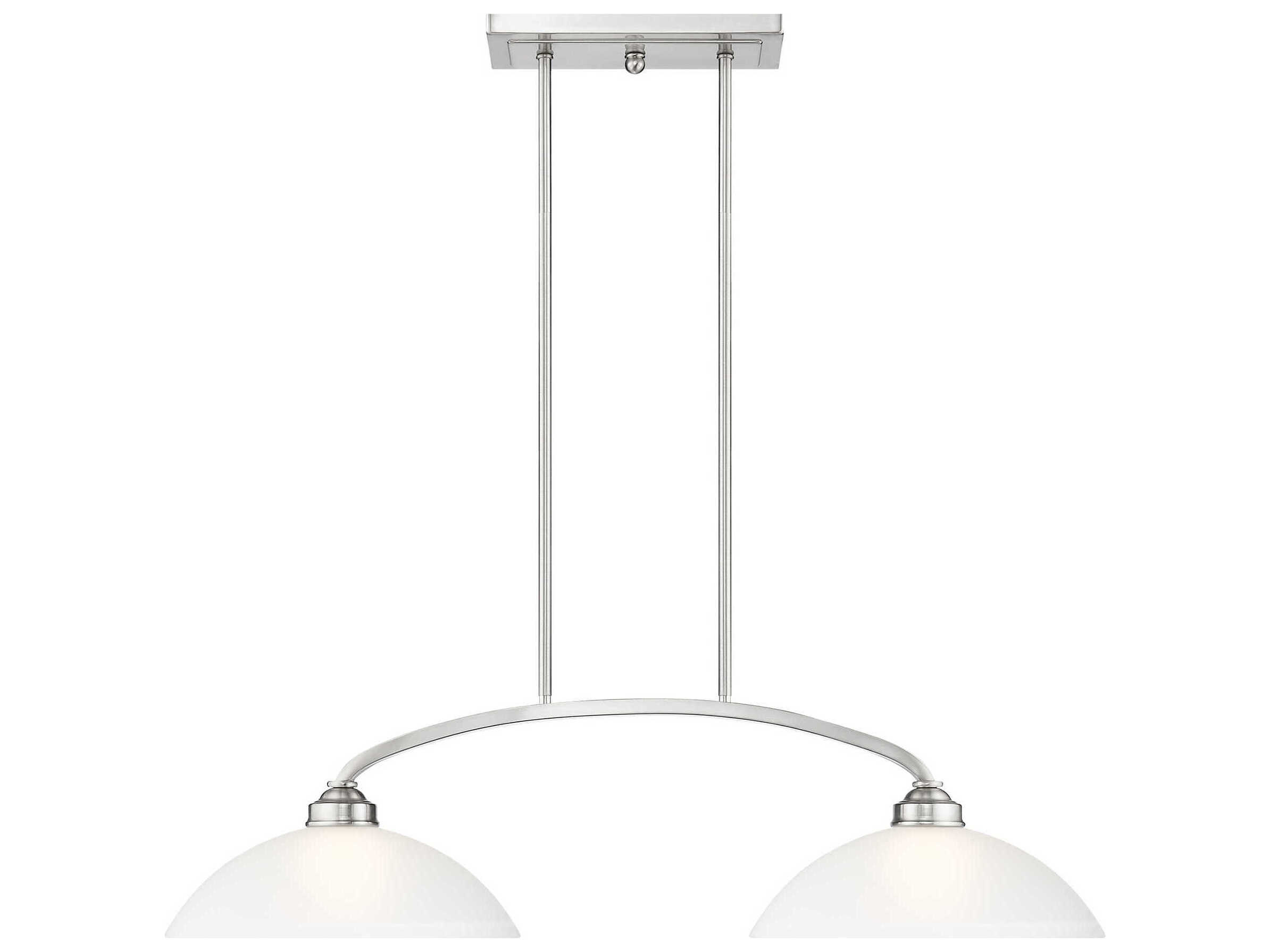 Livex Lighting Somerset 2-Light Brushed Nickel Glass Dome Island Pendant