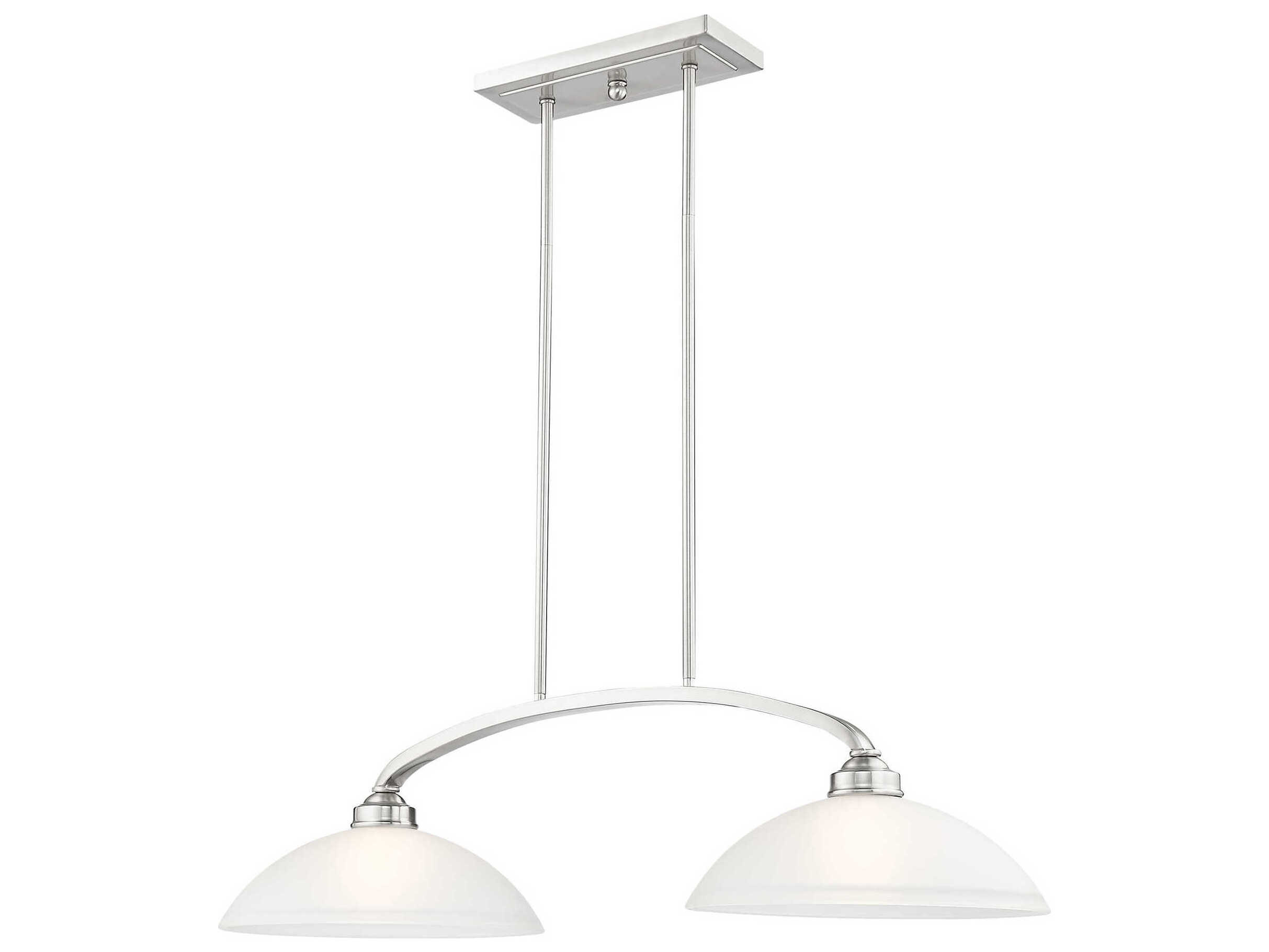 Livex Lighting Somerset 2-Light Brushed Nickel Glass Dome Island Pendant