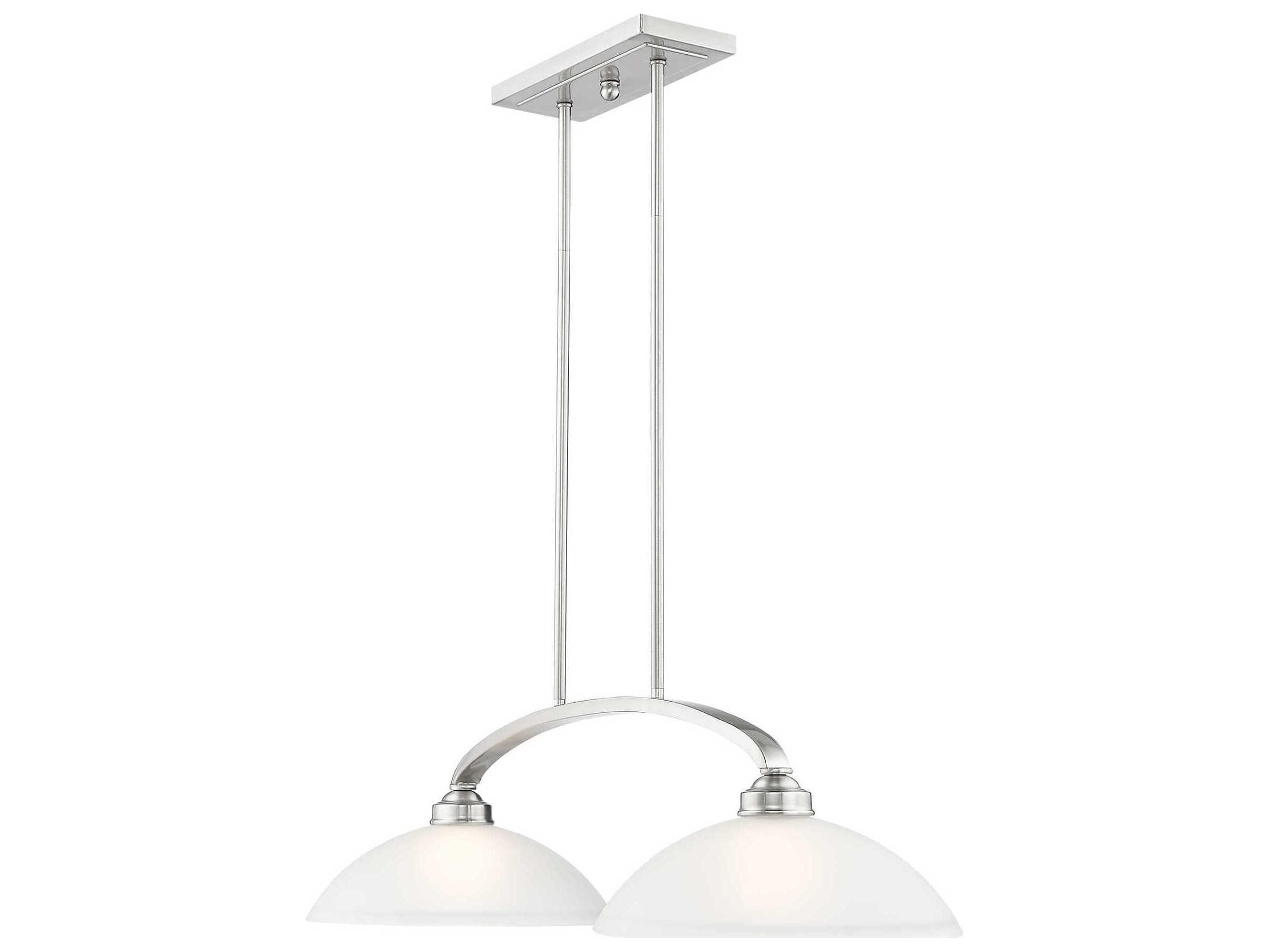 Livex Lighting Somerset 2-Light Brushed Nickel Glass Dome Island Pendant