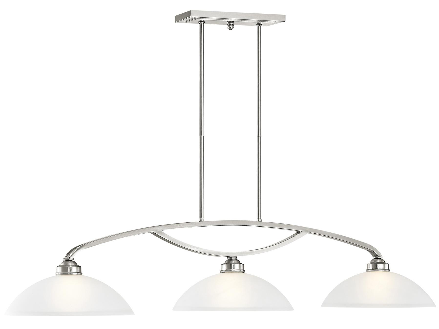 Livex Lighting Somerset 3-Light Brushed Nickel Glass Bowl Dome Island Pendant