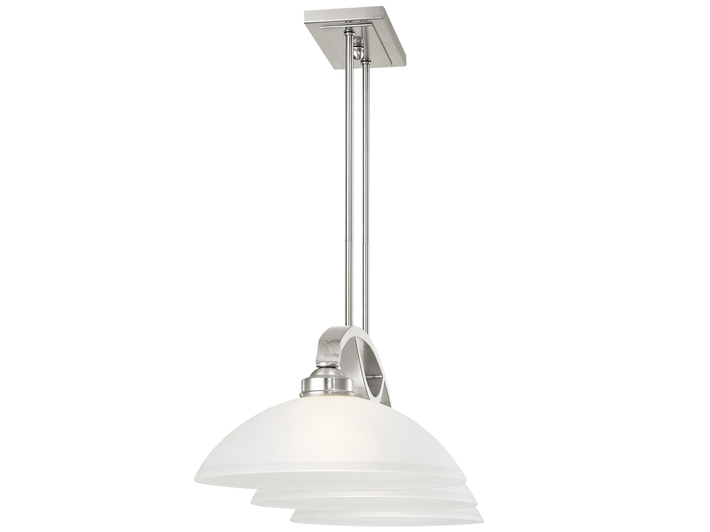 Livex Lighting Somerset 3-Light Brushed Nickel Glass Bowl Dome Island Pendant