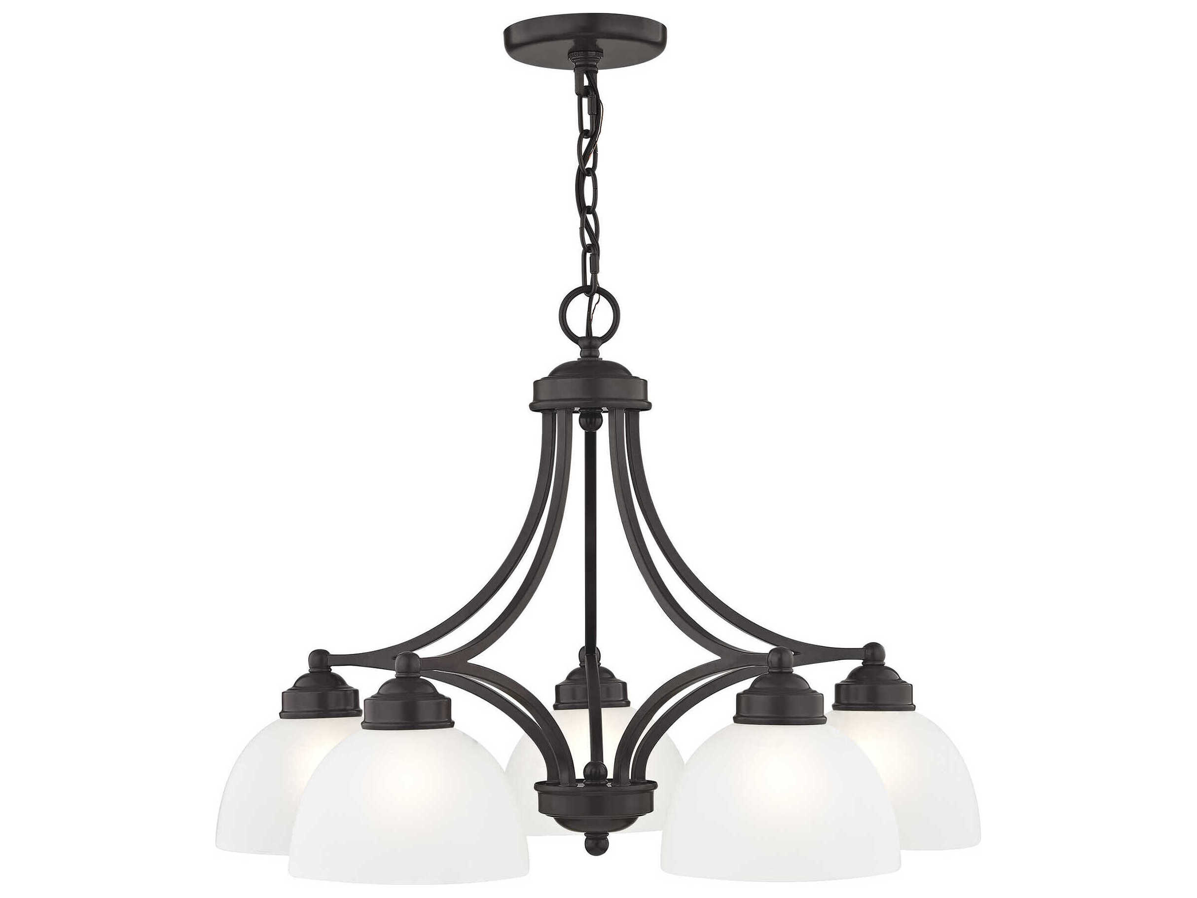 Livex Lighting Somerset 5-Light English Bronze Glass Dome Geometric Chandelier