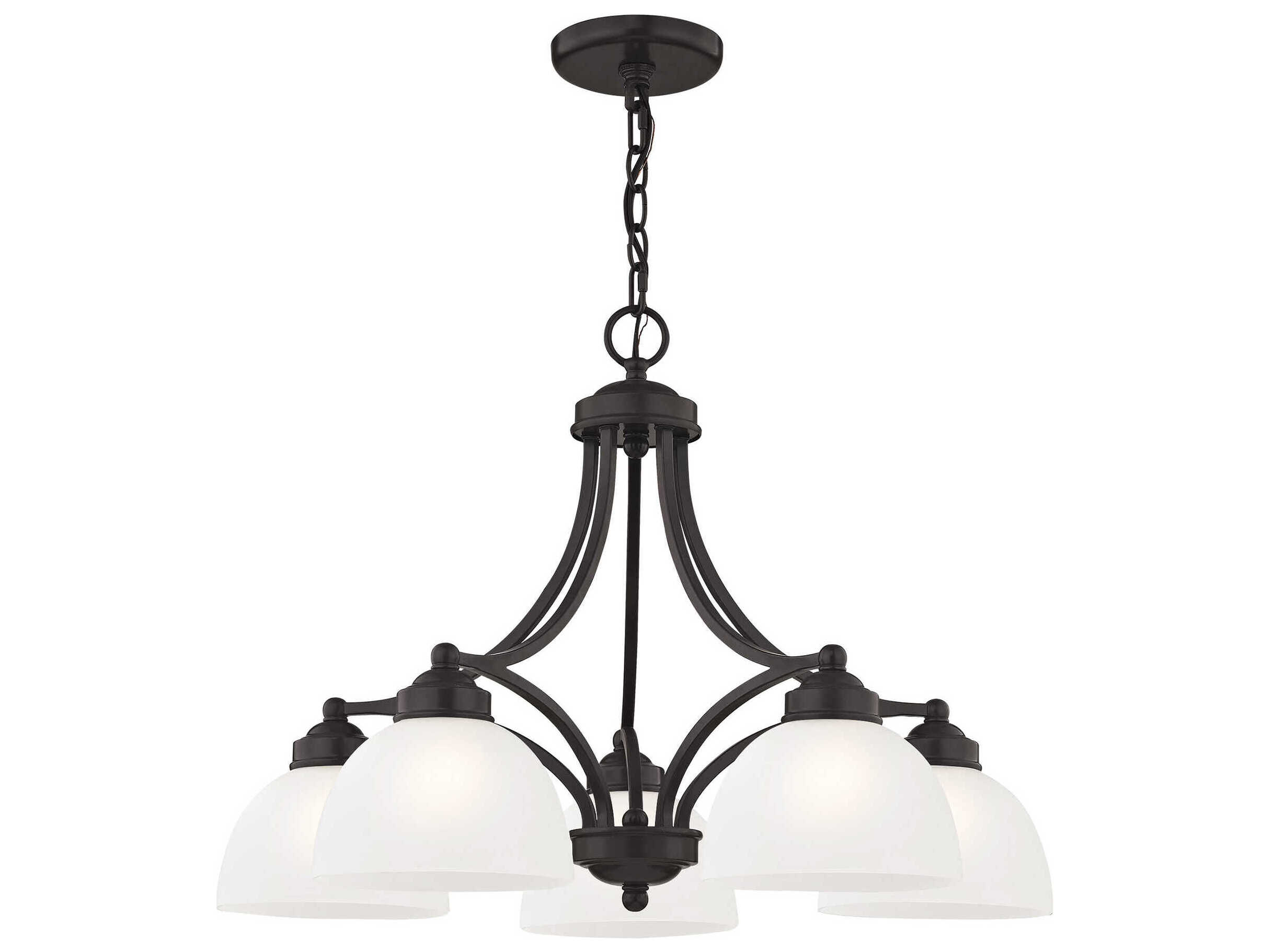 Livex Lighting Somerset 5-Light English Bronze Glass Dome Geometric Chandelier