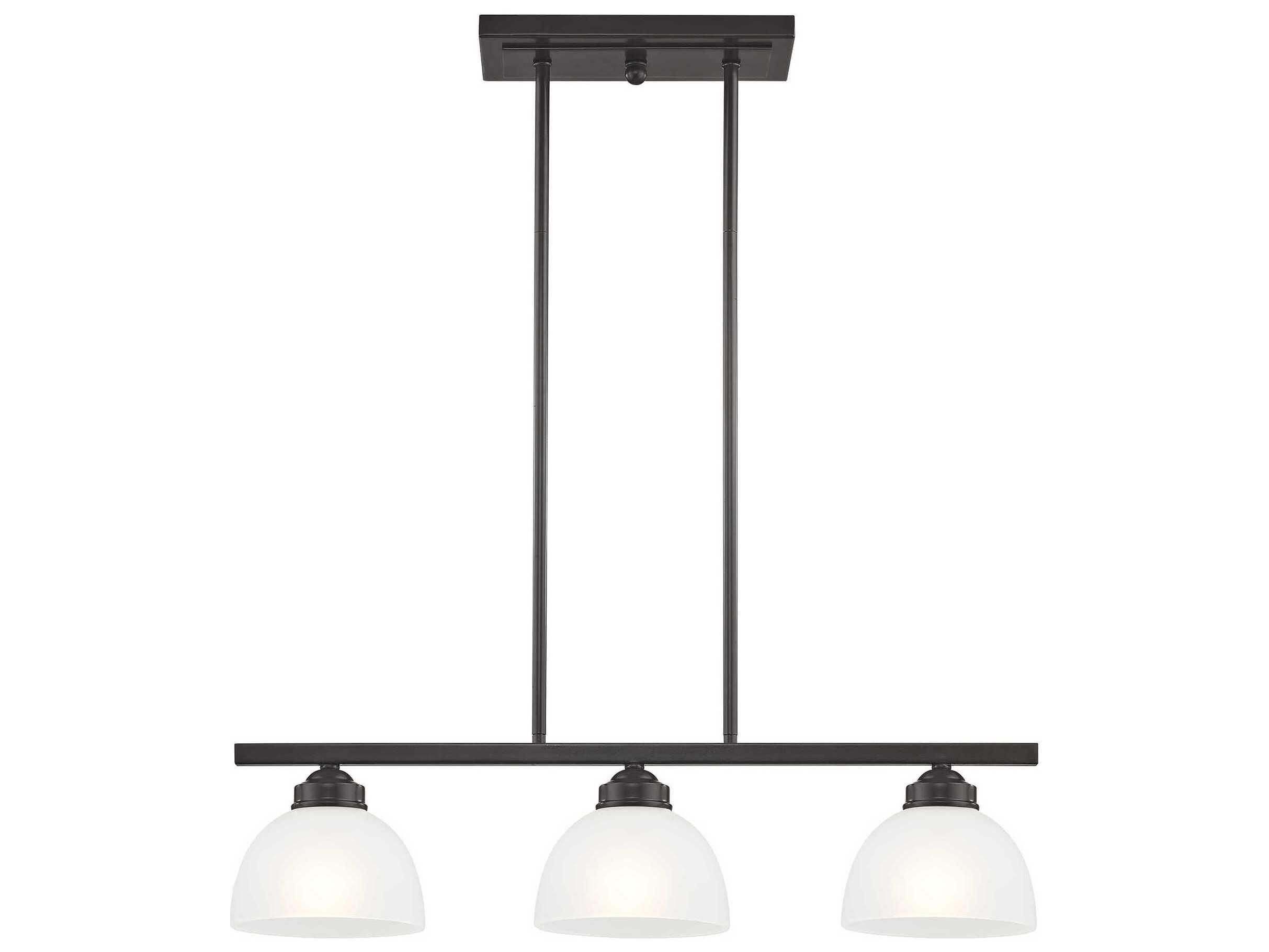 Livex Lighting Somerset 3-Light English Bronze Glass Dome Island Pendant