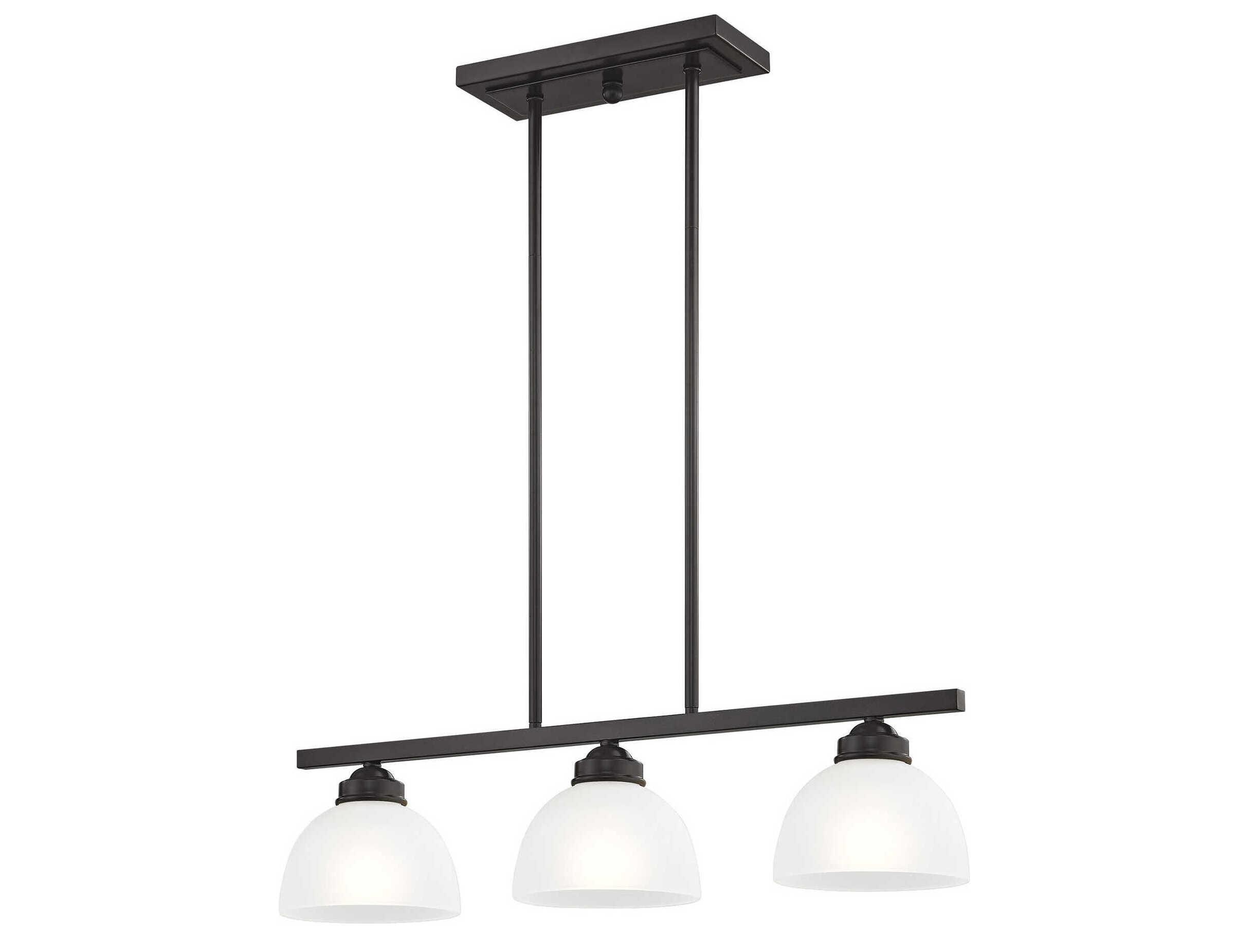 Livex Lighting Somerset 3-Light English Bronze Glass Dome Island Pendant