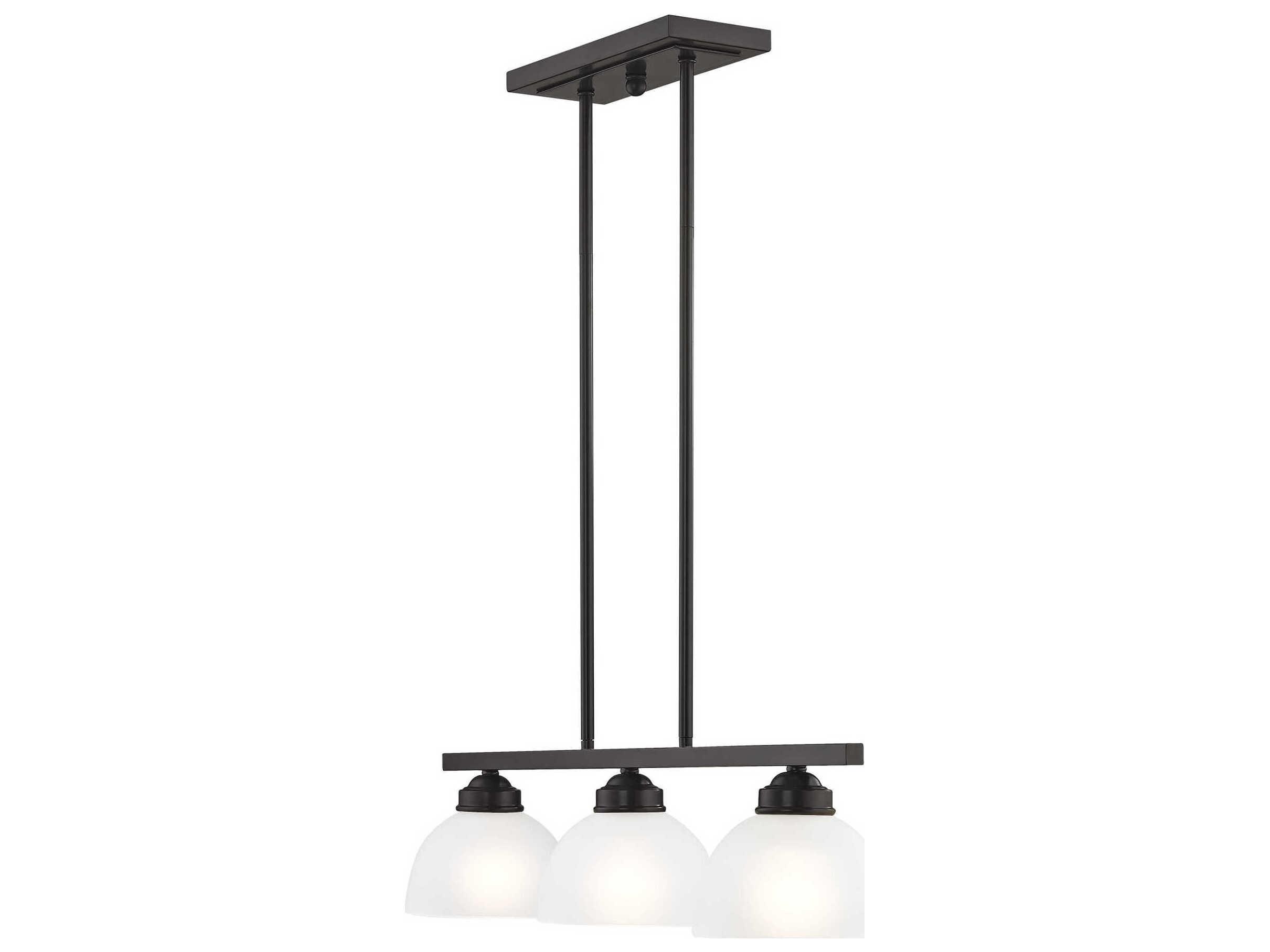 Livex Lighting Somerset 3-Light English Bronze Glass Dome Island Pendant