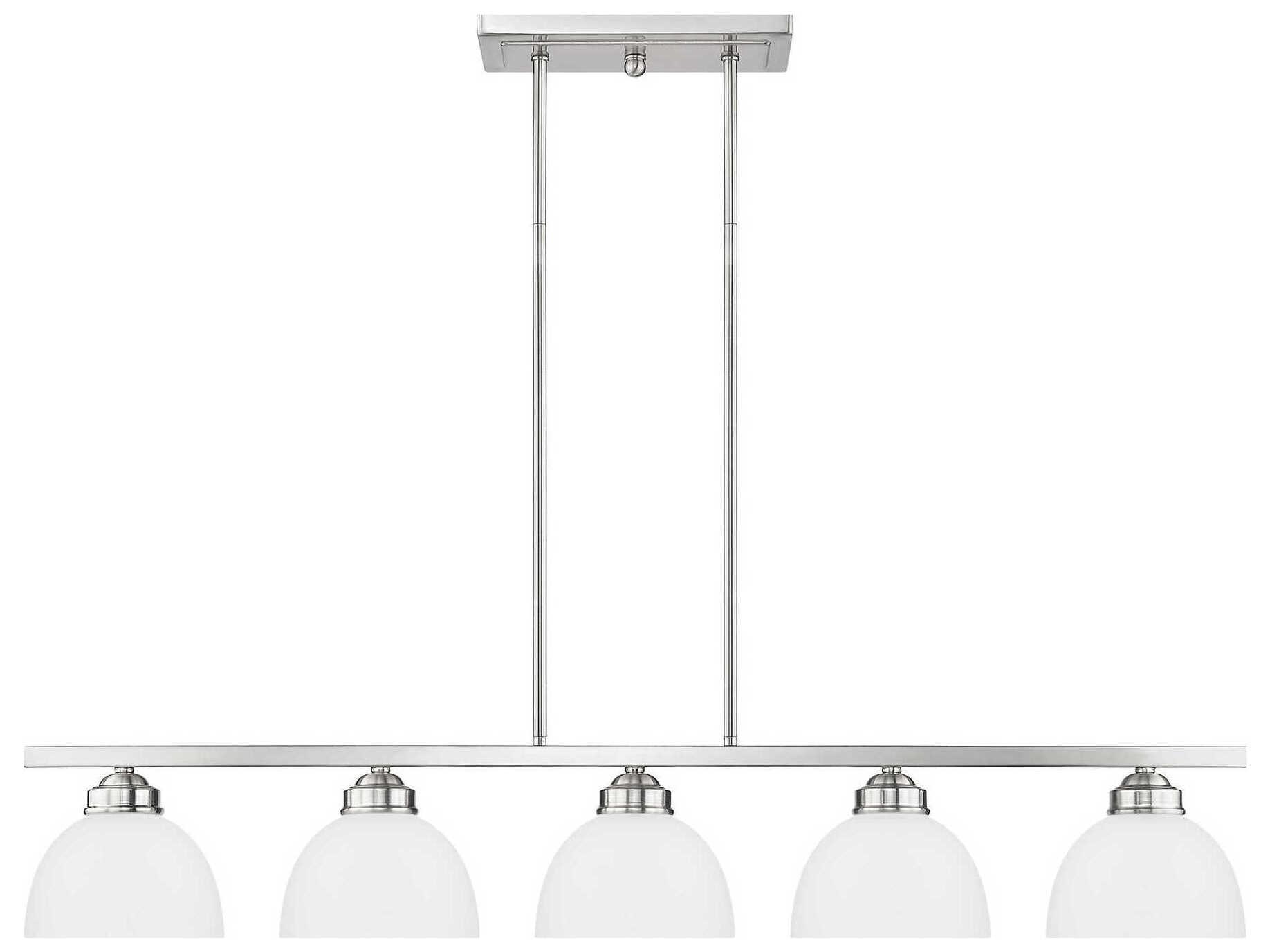 Livex Lighting Somerset 5-Light Brushed Nickel Glass Dome Island Pendant