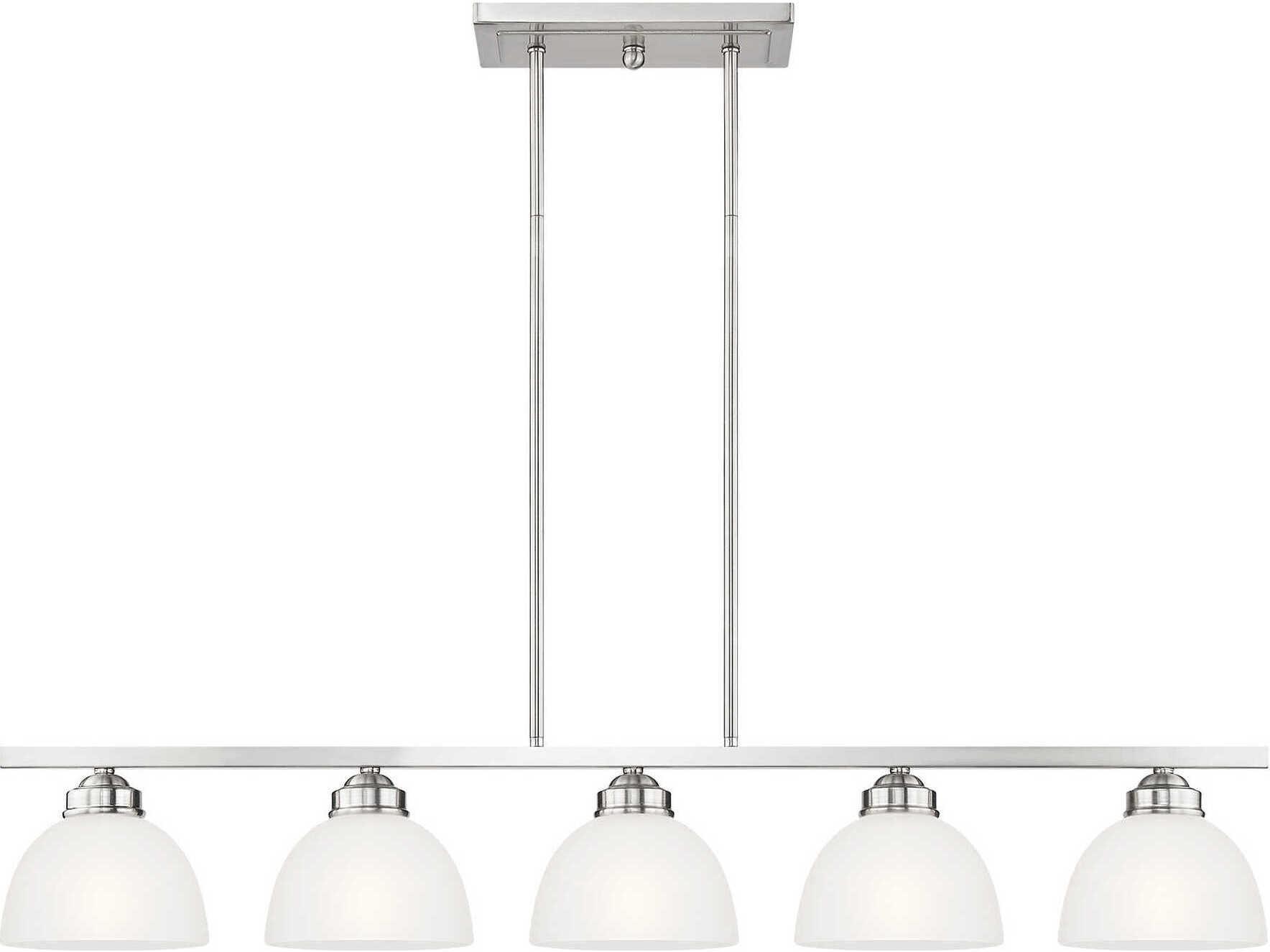 Livex Lighting Somerset 5-Light Brushed Nickel Glass Dome Island Pendant