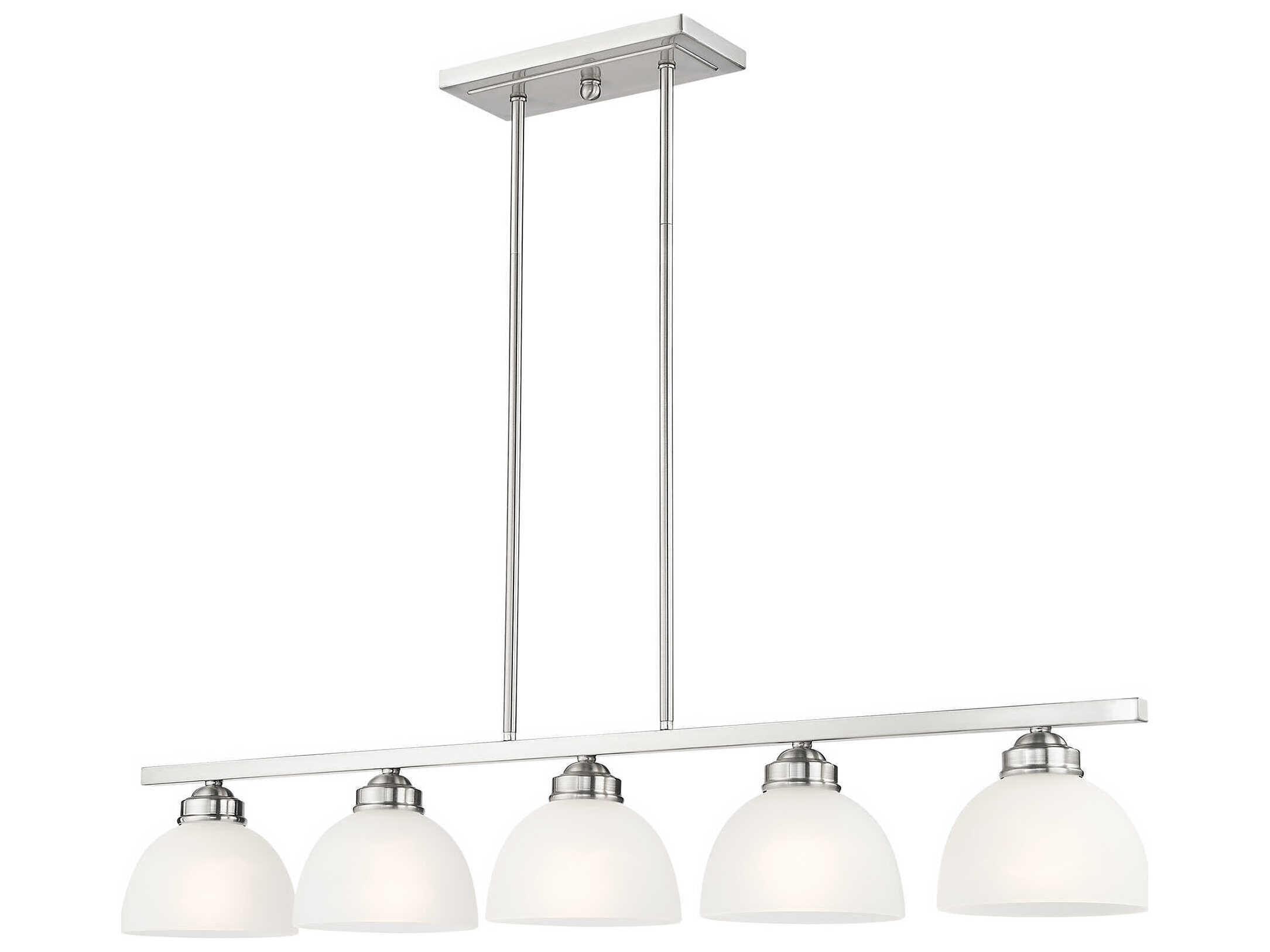 Livex Lighting Somerset 5-Light Brushed Nickel Glass Dome Island Pendant