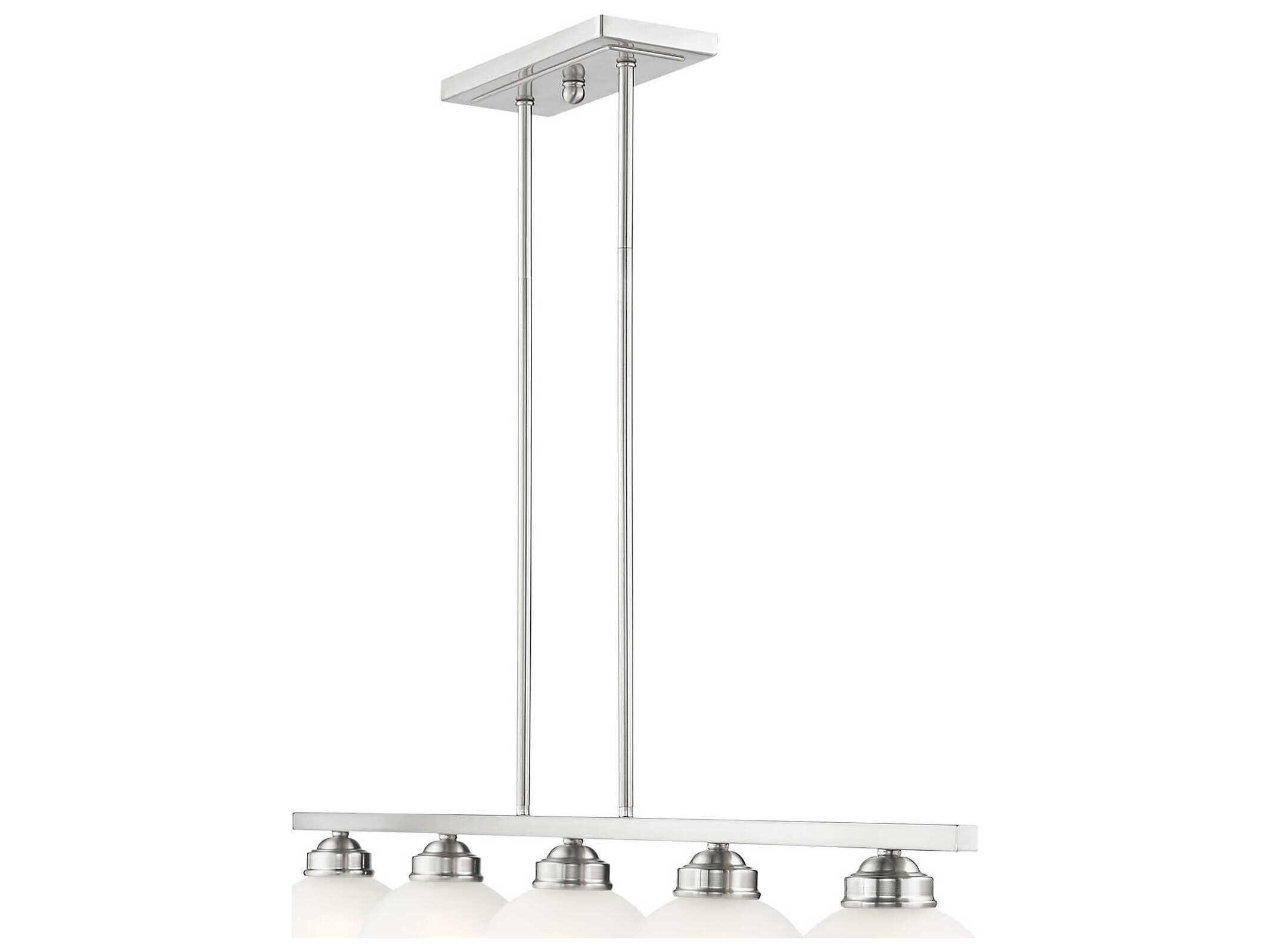 Livex Lighting Somerset 5-Light Brushed Nickel Glass Dome Island Pendant
