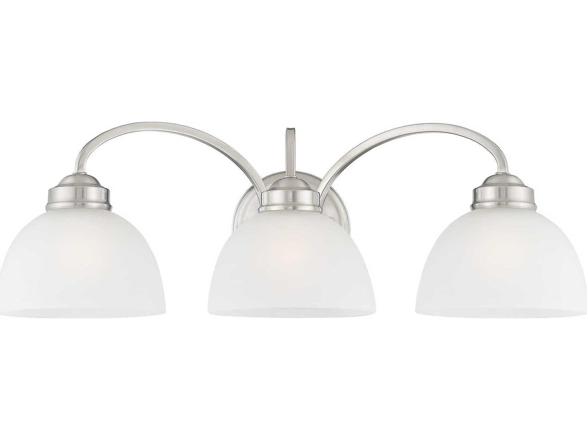 Livex Lighting Somerset 3-Light Brushed Nickel Glass Vanity Light