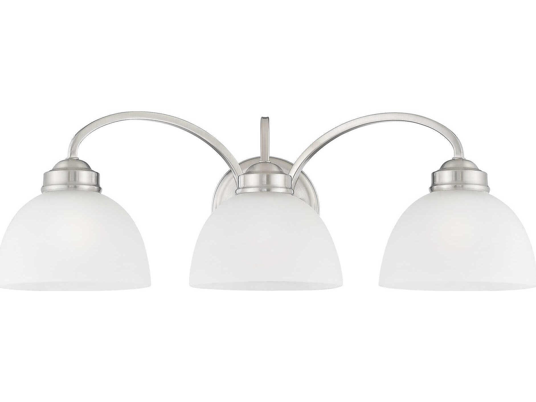 Livex Lighting Somerset 3-Light Brushed Nickel Glass Vanity Light