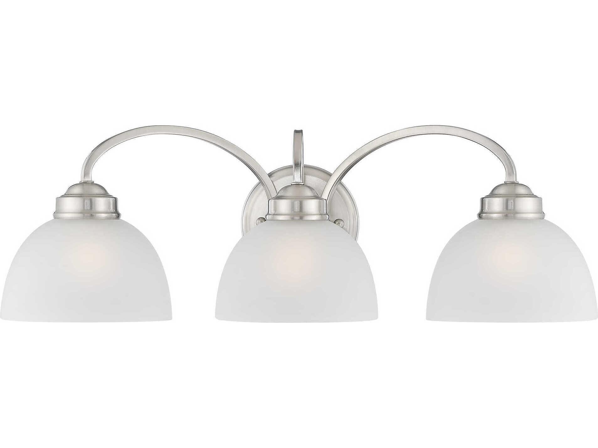 Livex Lighting Somerset 3-Light Brushed Nickel Glass Vanity Light