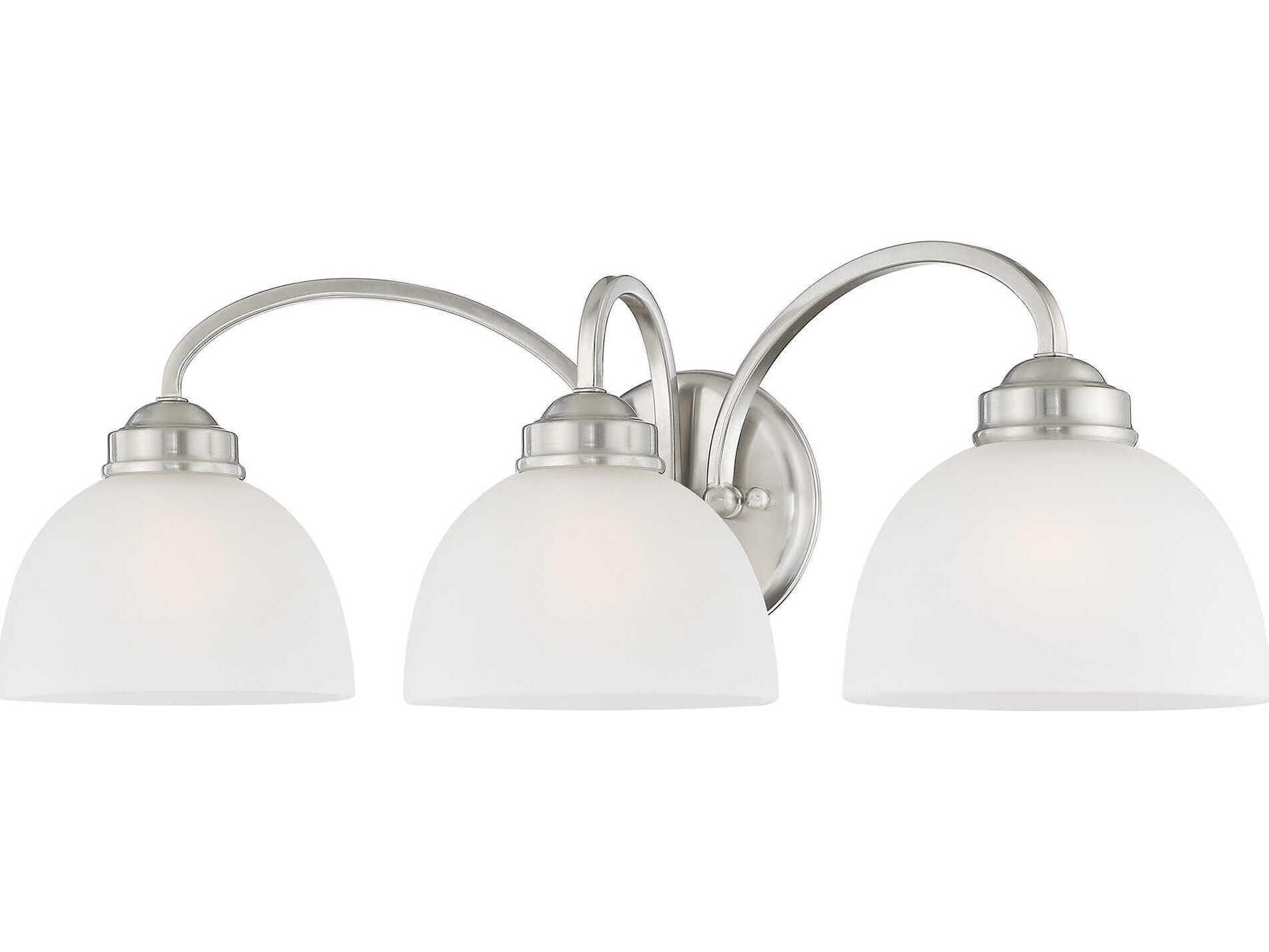 Livex Lighting Somerset 3-Light Brushed Nickel Glass Vanity Light